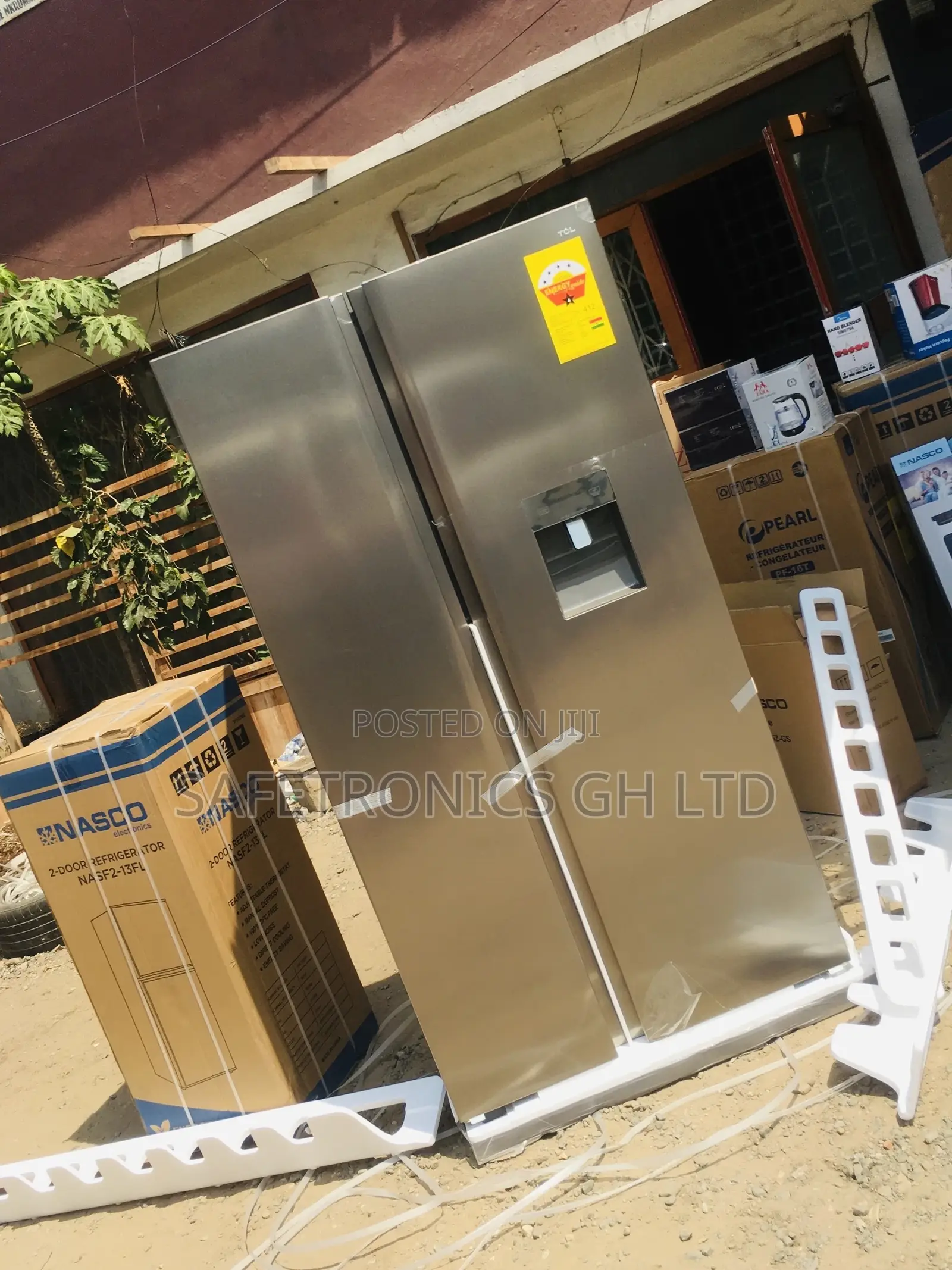2 Doors TCL 607 Liters Gray Side by Side P520SBN Fridge