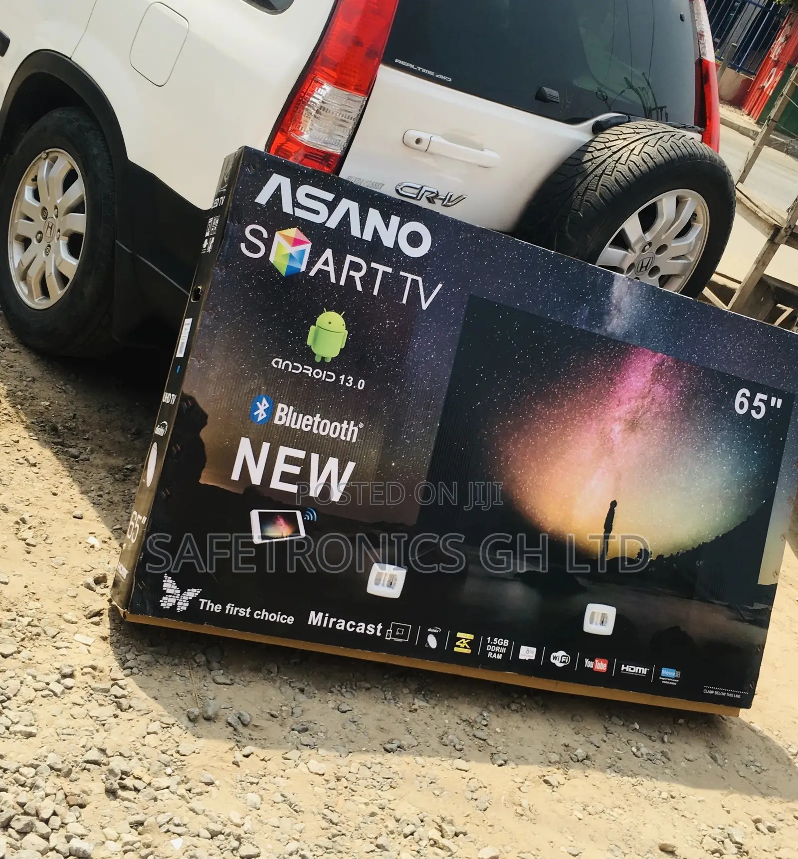 Glossy LED Asano 65 Inches Black Electric Smart UHD Tv