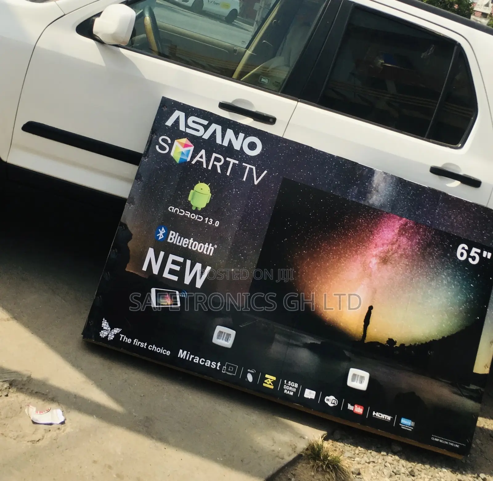 Electric Smart Black Glossy LED 65 Inches Asano UHD Tv