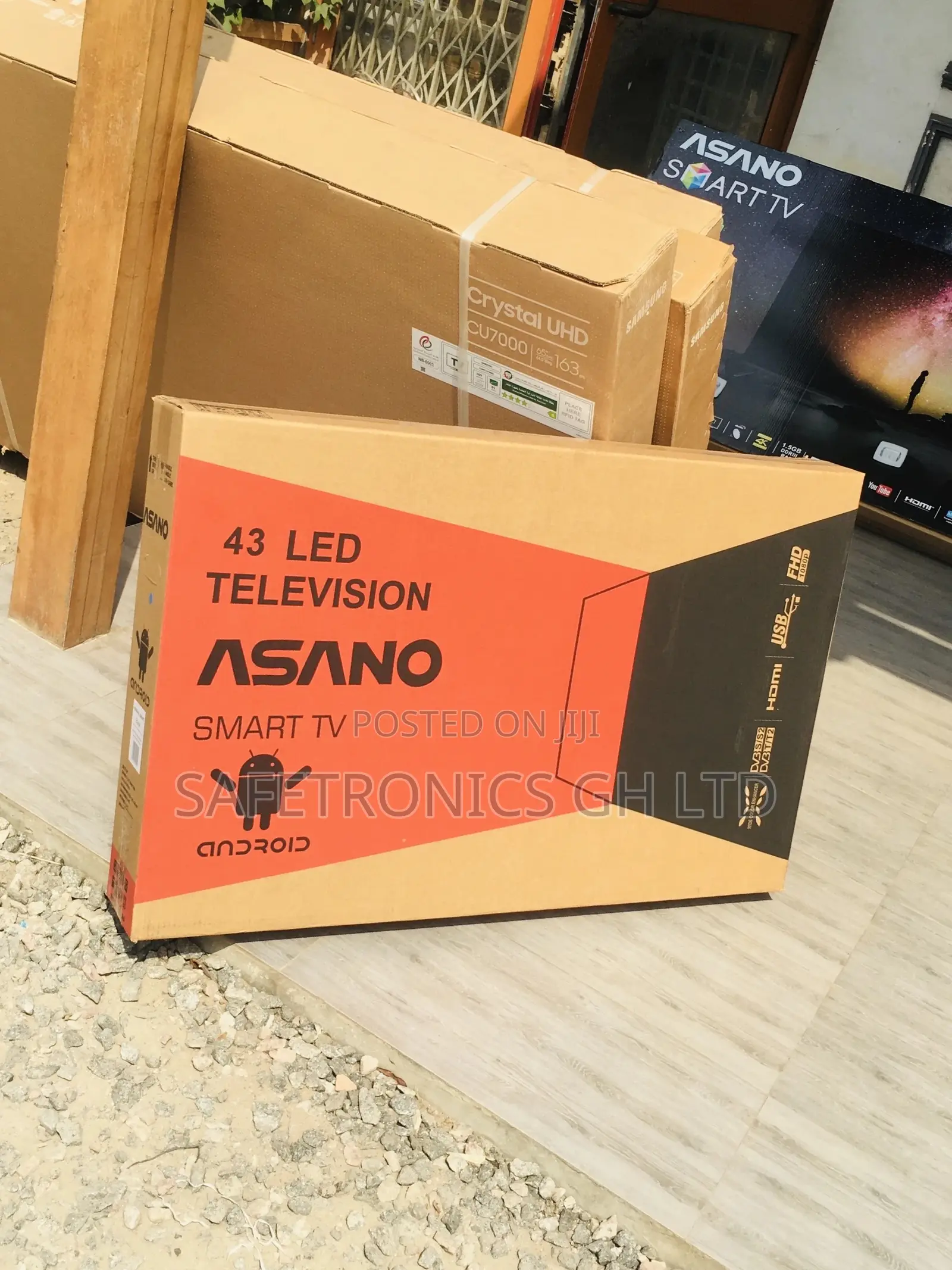 Asano 43 Inches Glossy LED Electric Smart Black UHD Tv