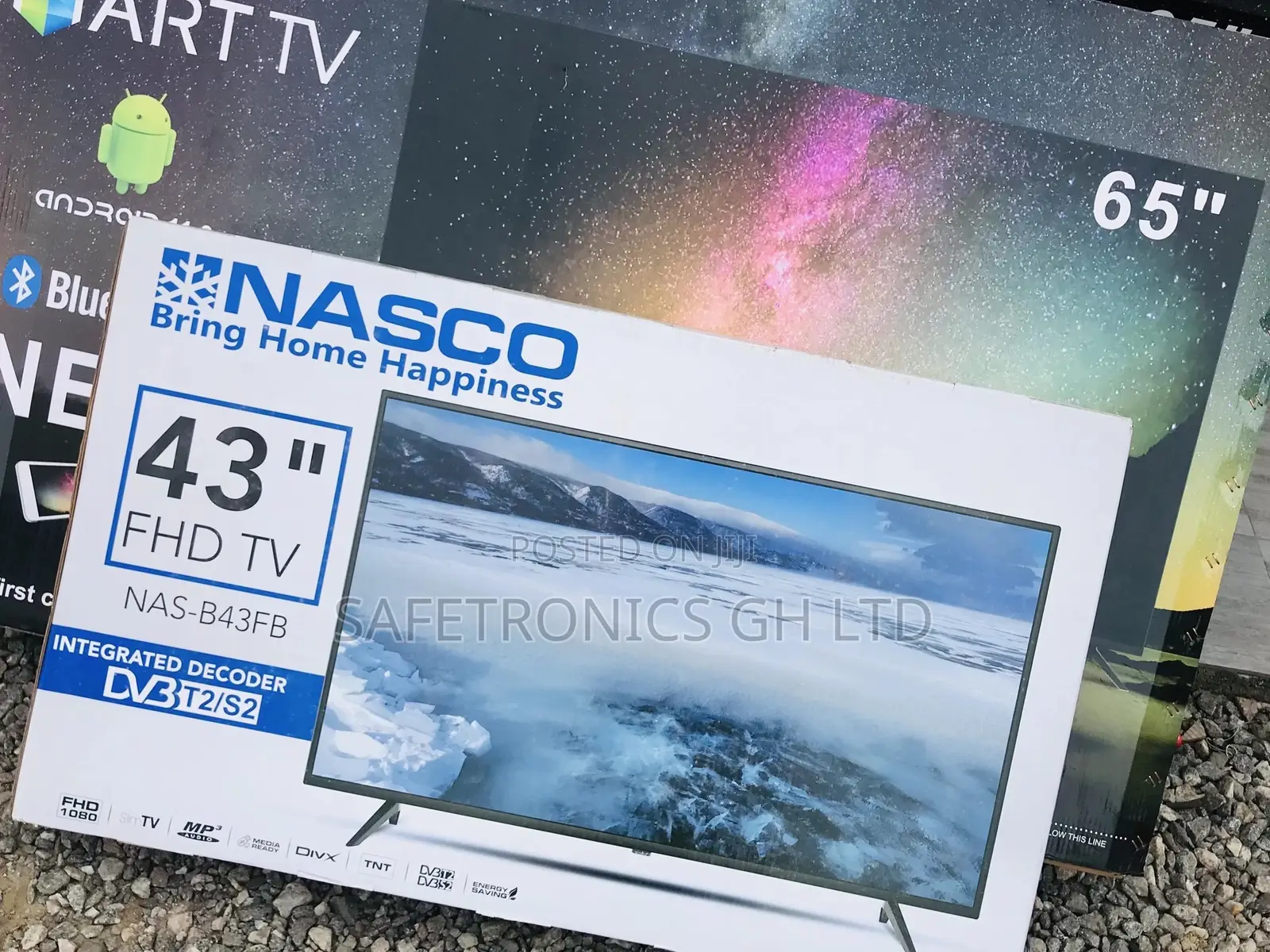 Nasco Digital Black 43 Inches Glossy LED Full HD Tv