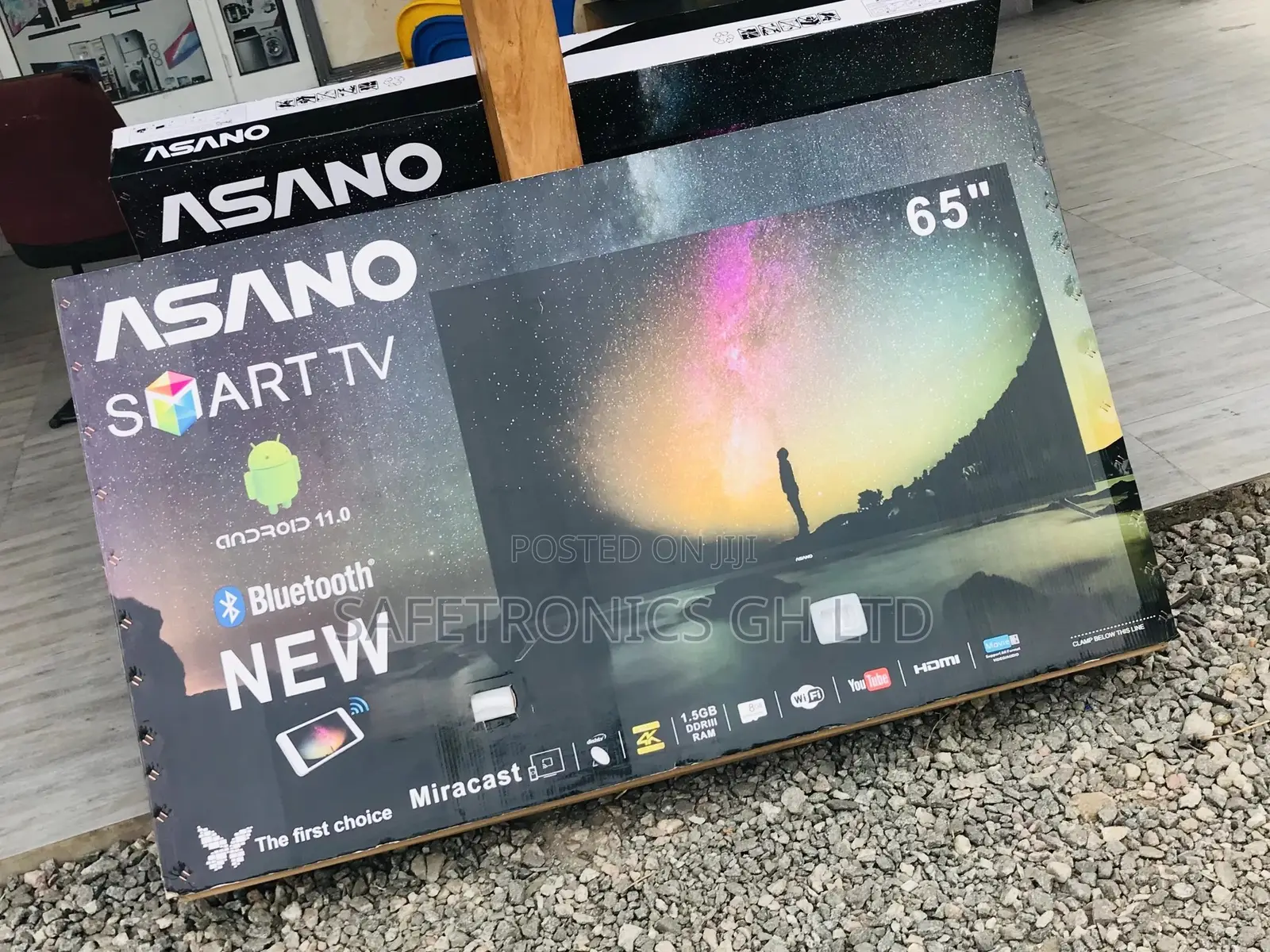 Smart Electric Glossy LED UHD Asano 65 Inches Black Tv