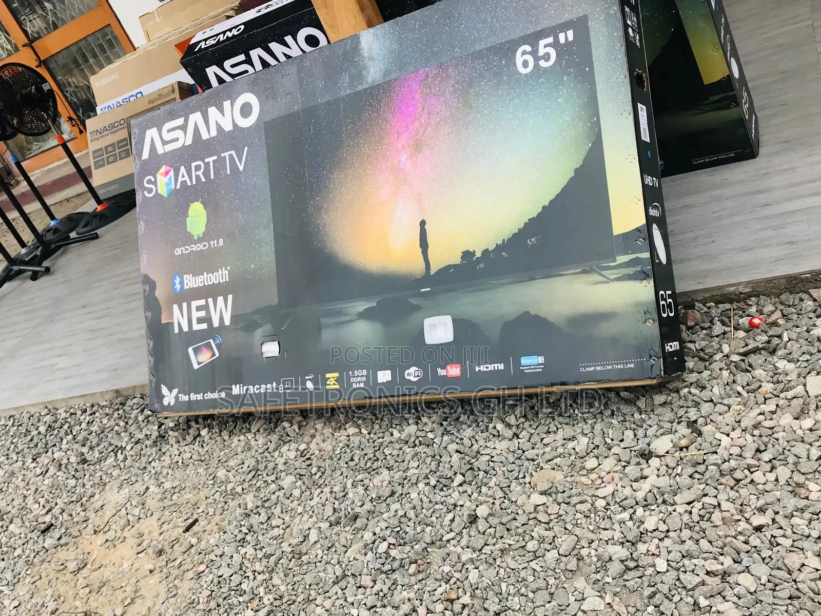 65 Inches Glossy LED Black Electric Asano UHD Smart Tv