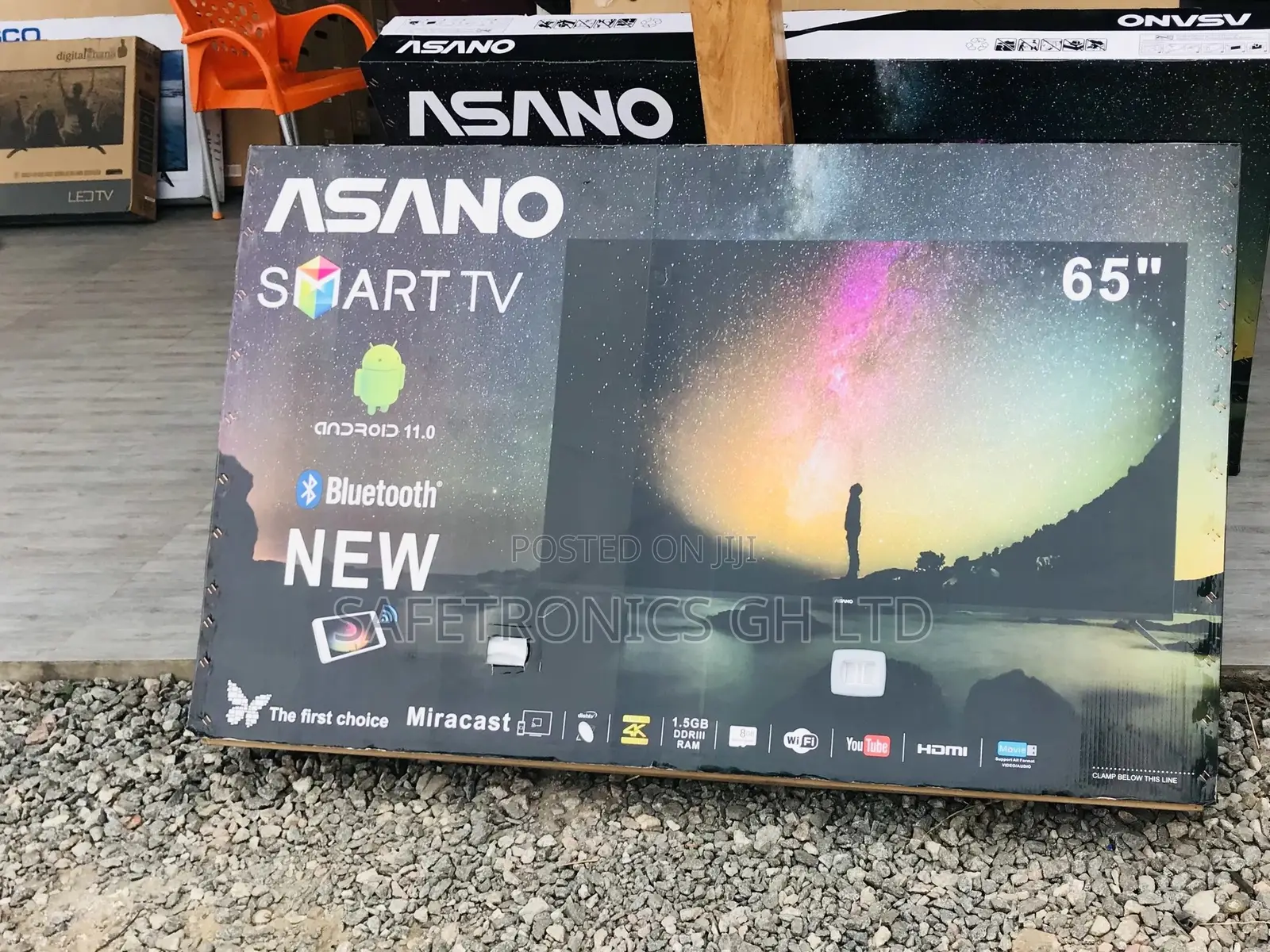 Smart 65 Inches Black Electric Asano Glossy LED Smart Tv