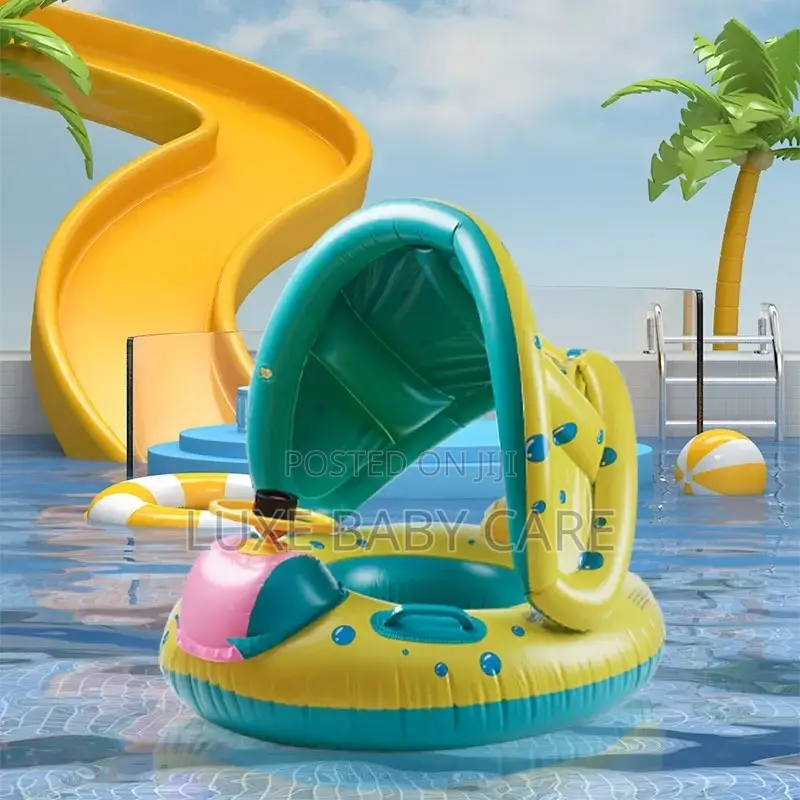Inflatable Kid’S Swimming Ring With Sunshade