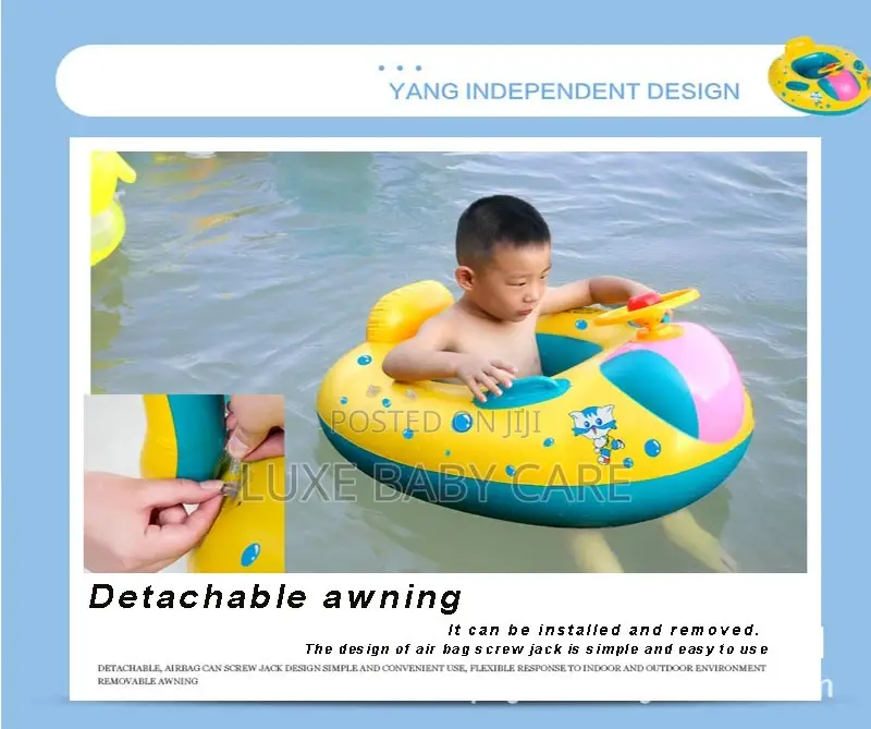 Inflatable Kid’S Swimming Ring With Sunshade
