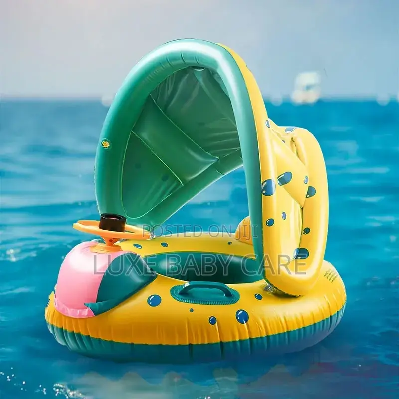 Inflatable Kid’S Swimming Ring With Sunshade