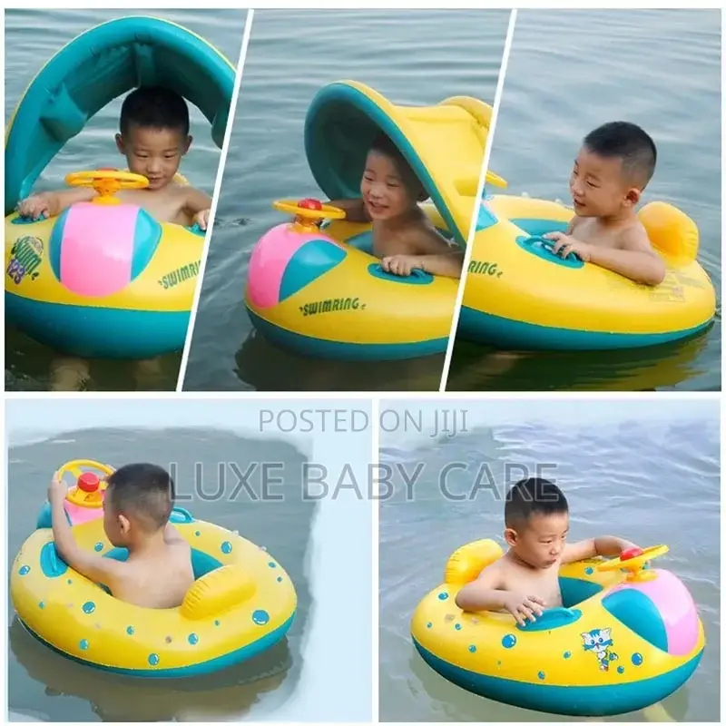 Inflatable Kid’S Swimming Ring With Sunshade
