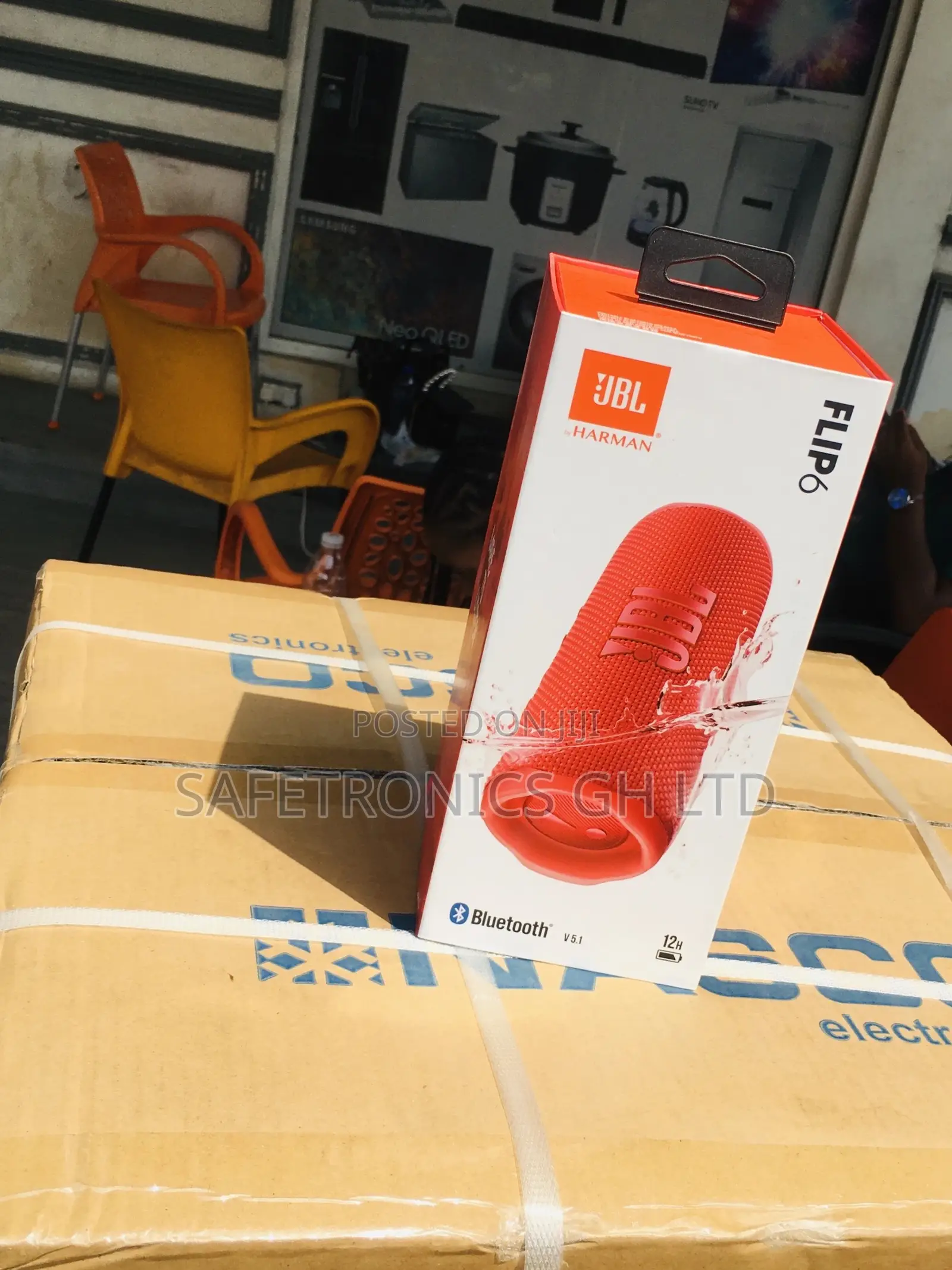 Lasting JBL Bluetooth Wireless Red Flip 6 Electric Speaker
