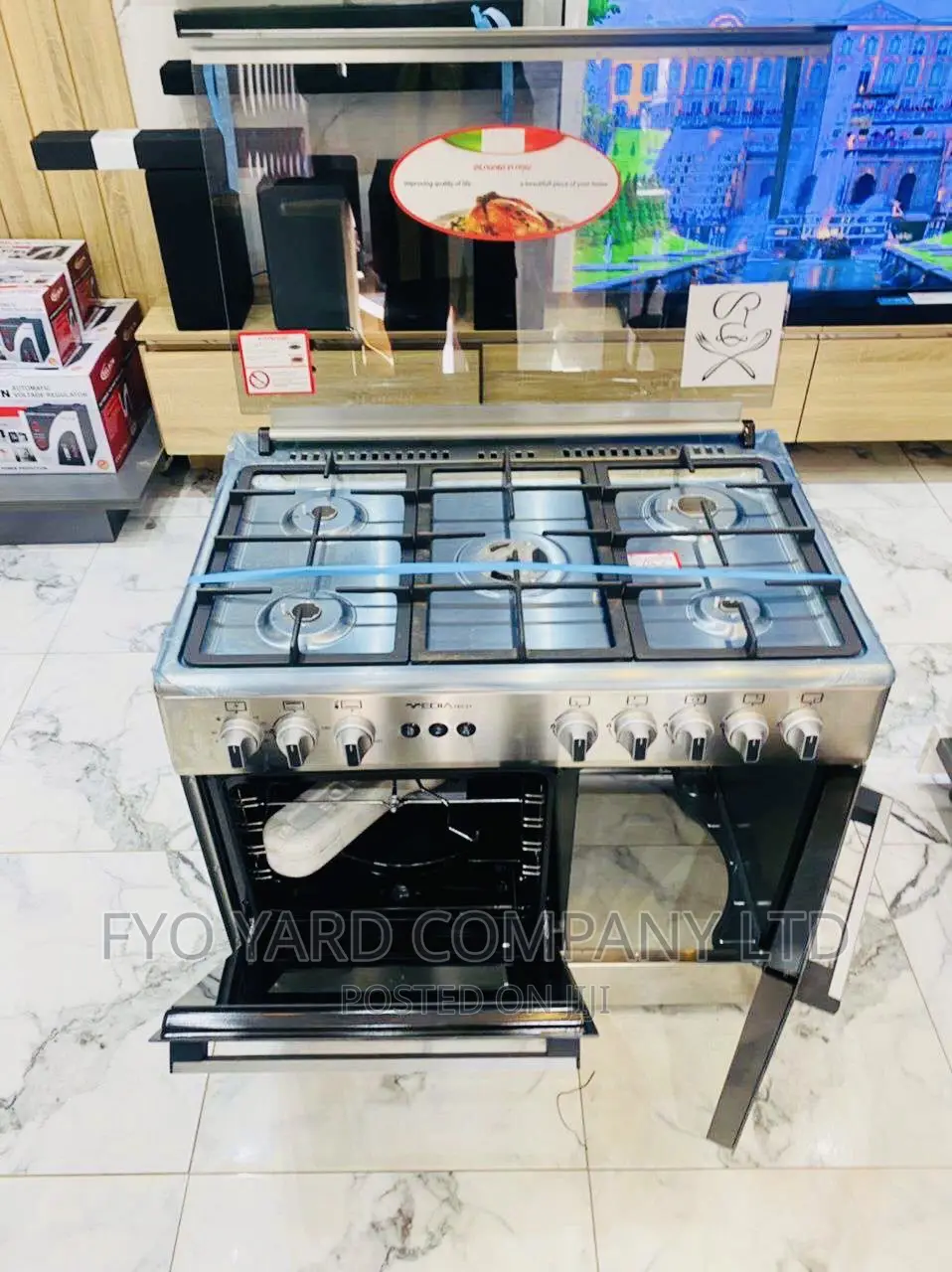 Five Stars . Rated Midea Tech 5 Burner Oven + Grill Cooker