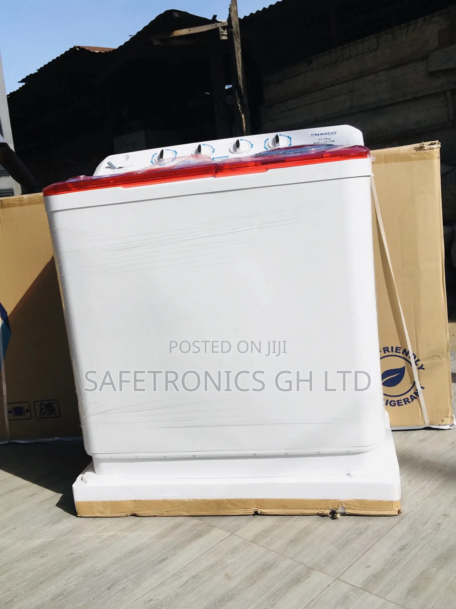 Topload Semiautomatic Nasco White/Red 11kg Washingmachine