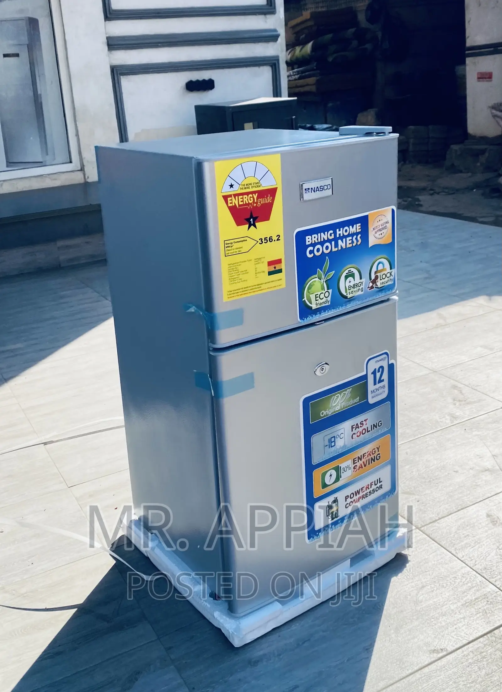 High Quality Nasco 2 Door Table Top Fridge(Nasf2-120)Silver