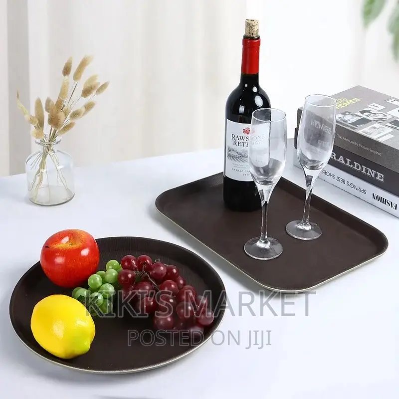 Non-Slip Round Rectangular Tray