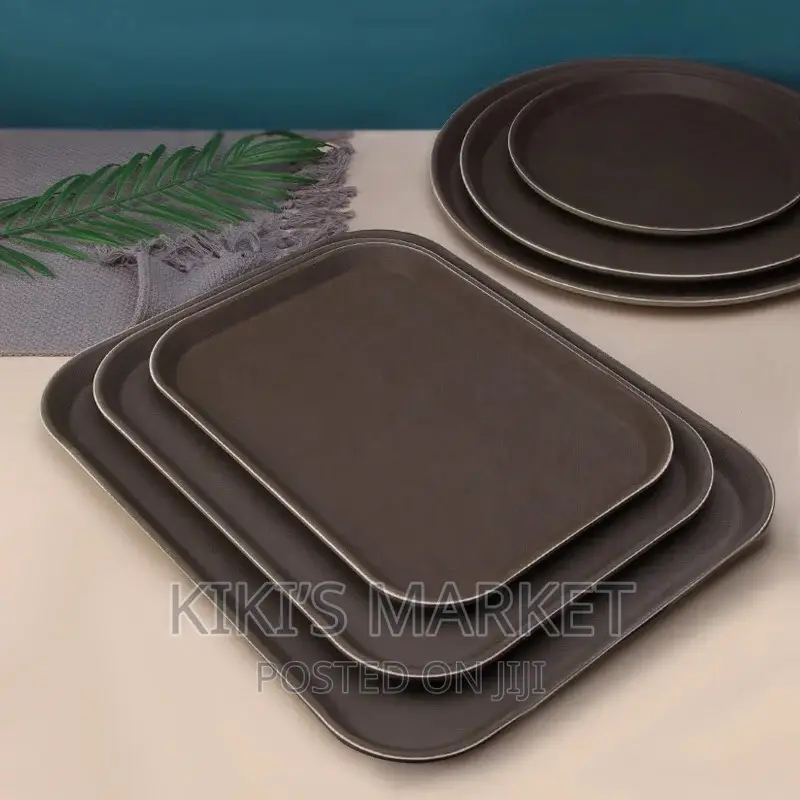 Non-Slip Round Rectangular Tray