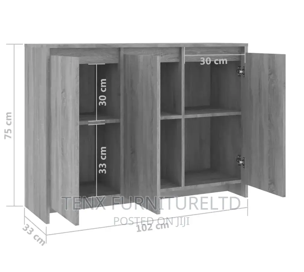 Sideboard / Cabinet Grey Sonoma (3 Doors)