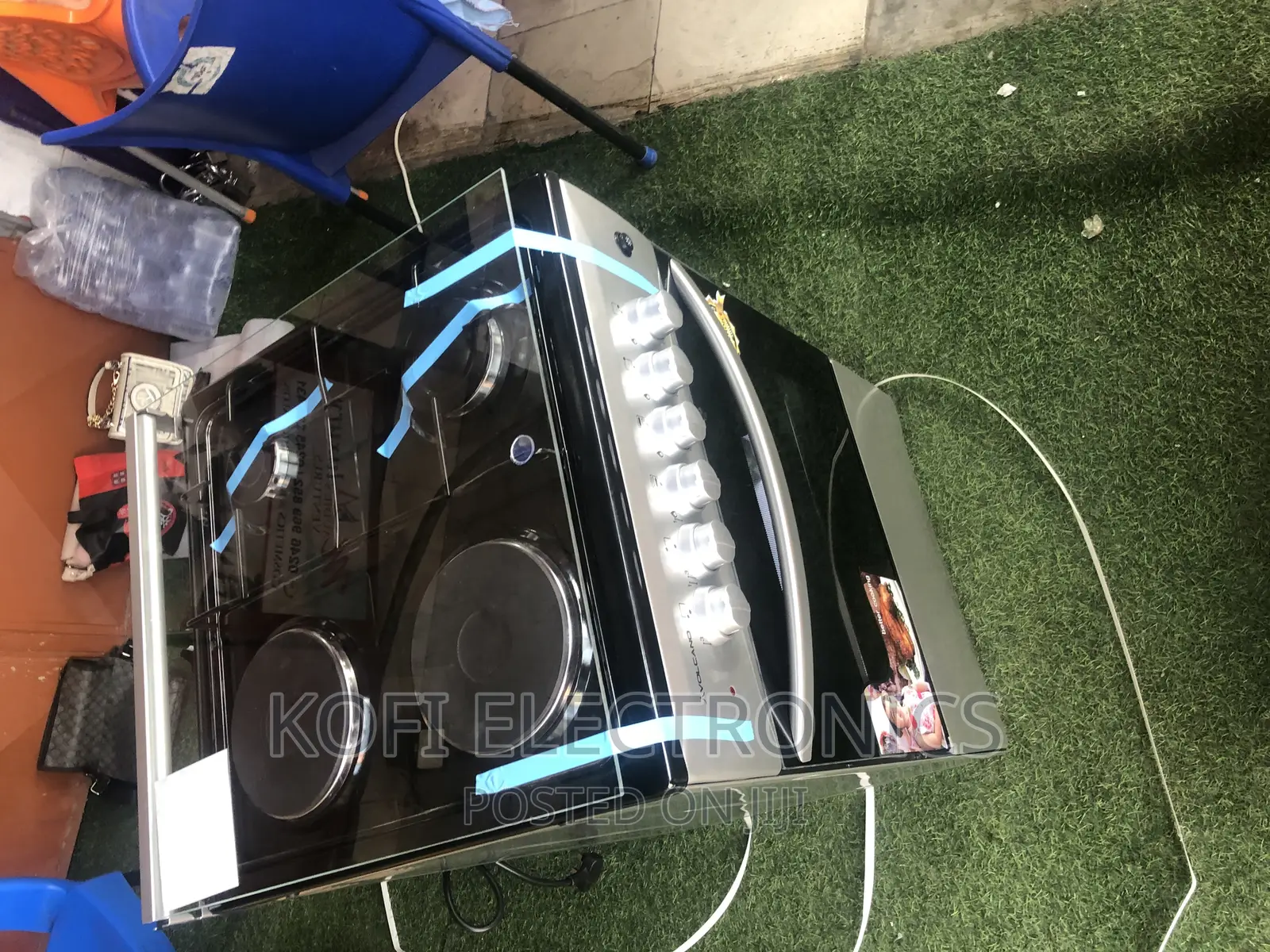 Glass Combo Top Volcano 2 Electric 2gas Cooker With Oven