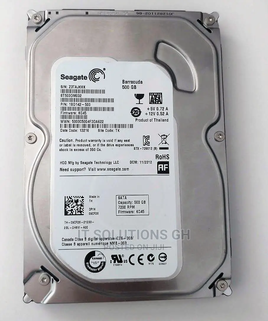 Seagate Barracuda 500gb HDD 16mb Cache Sata 6.0gb/S 7200rpm,