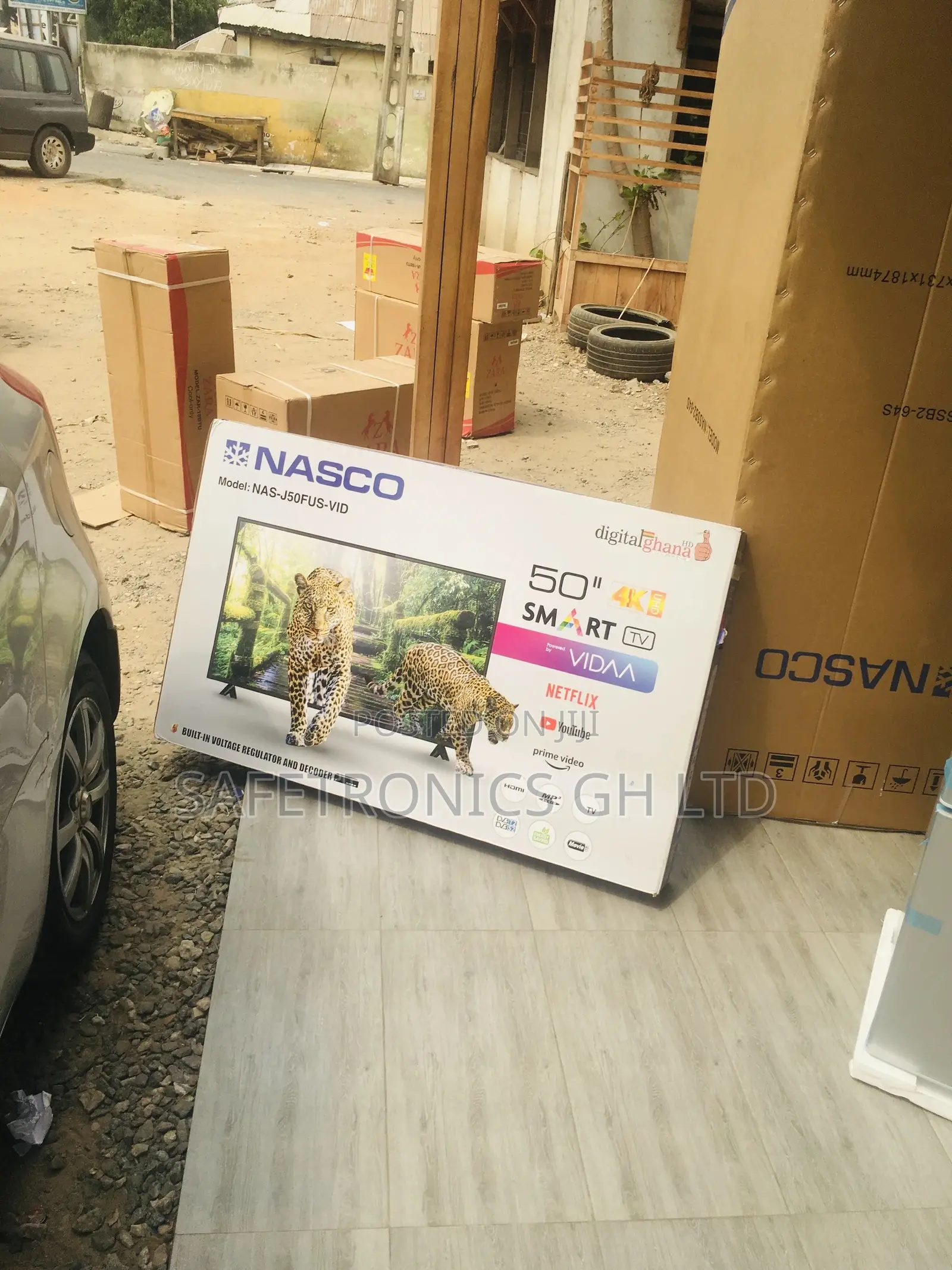 UHD LED Smart Glossy 50 Inches Nasco Electric Black Tv