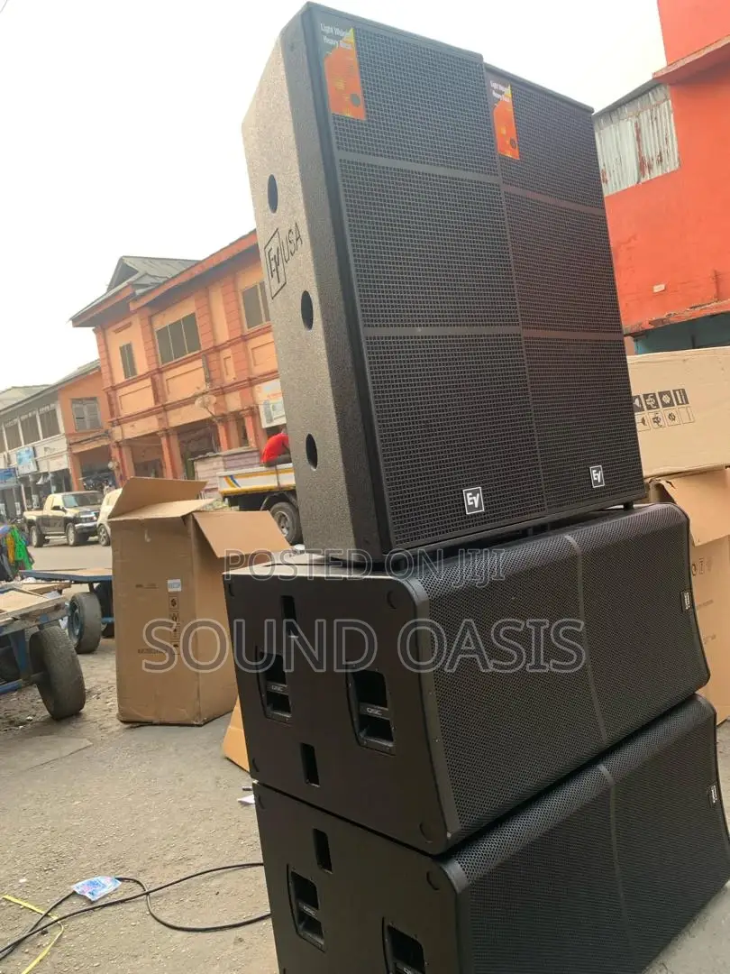 EV Mid and QSC Double Sub Full Set With Amps Rack