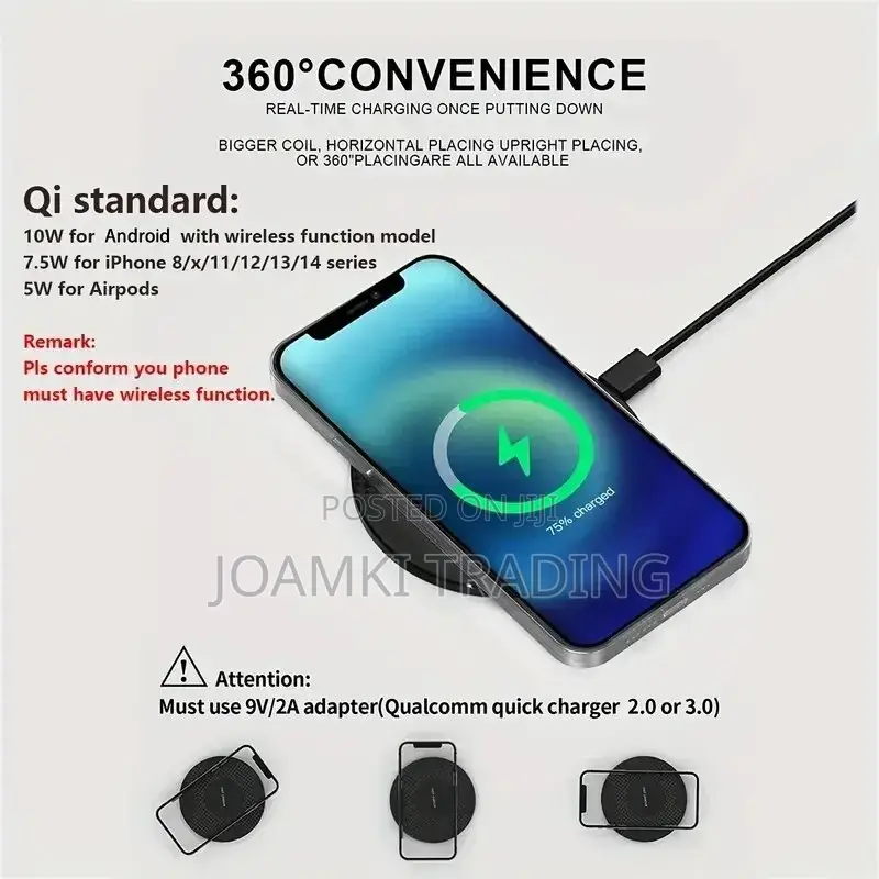 60-100w Wireless Fast Charger Pad 4 iPhones /Android Phones