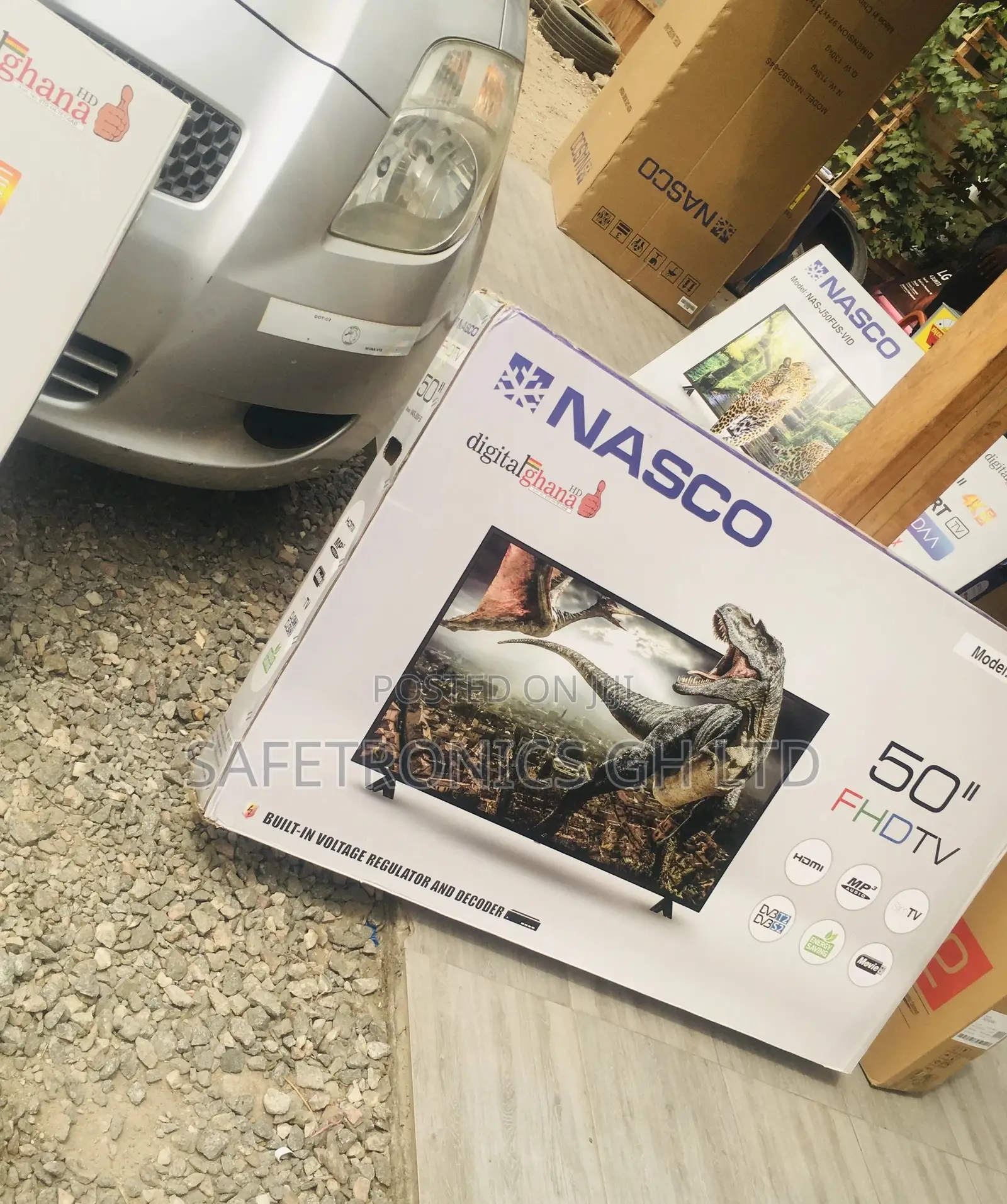 Glossy Digital Full HD Black 50 Inches Nasco LED Electric Tv