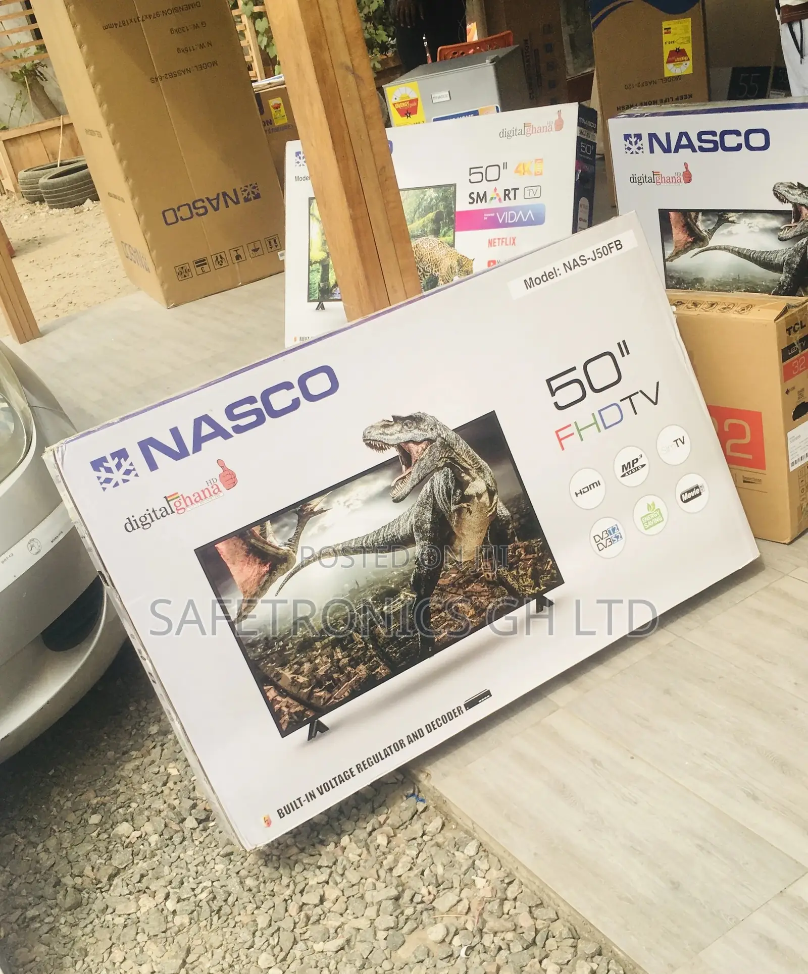 Electric Black Glossy LED Nasco Full HD Digital 50 Inches Tv
