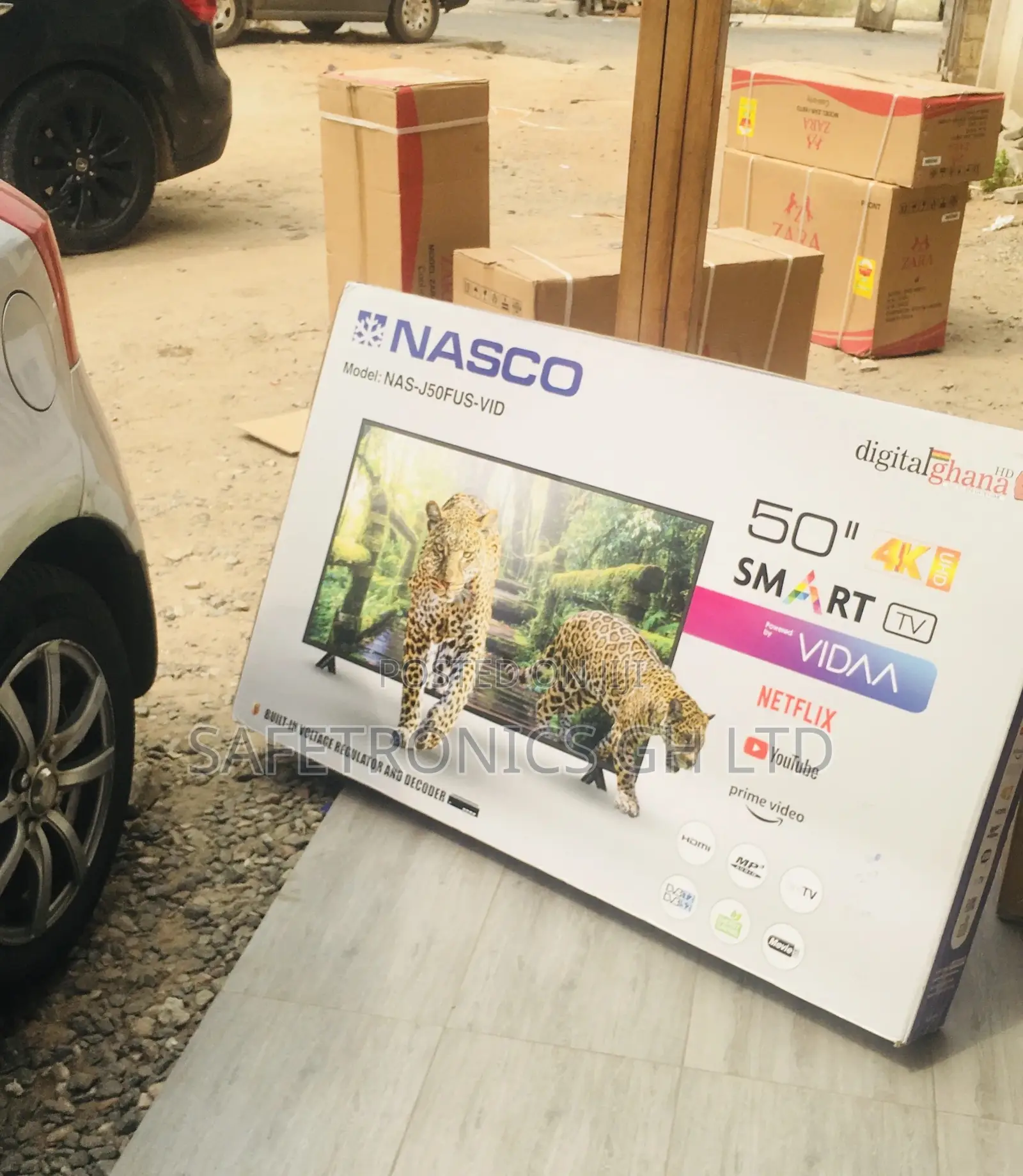Nasco Smart Black 50 Inches Glossy LED Electric Tv