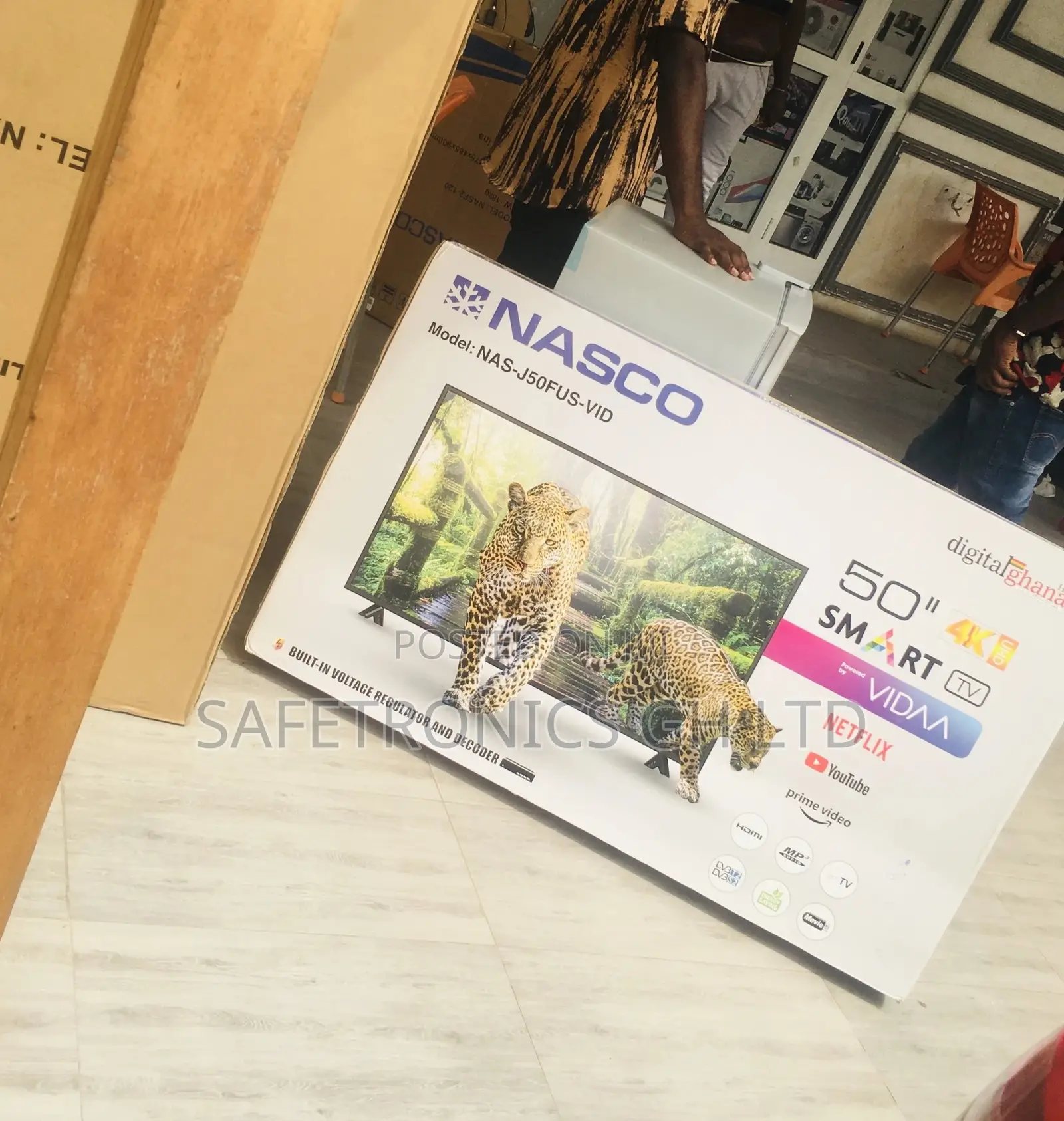 Electric Nasco 50 Inches Glossy LED Black Smart Tv 
