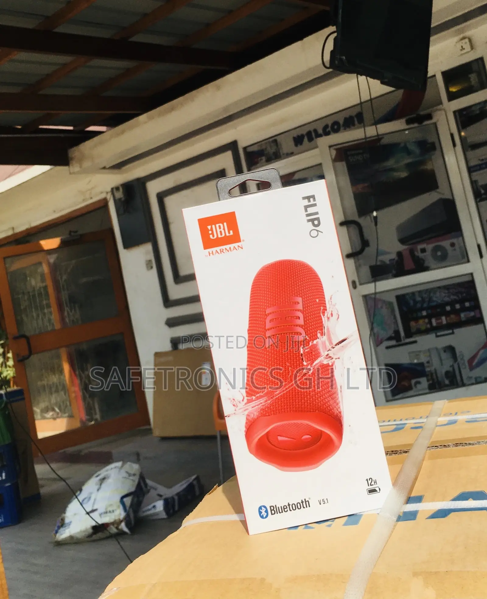 Wireless JBL Bluetooth Red Electric Flip 6 Speaker