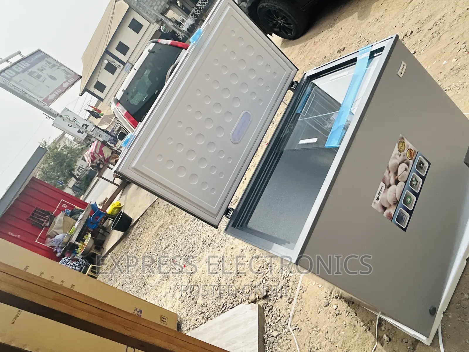 Single Door Chest Freezer Pearl 200L Shinning Grey Color