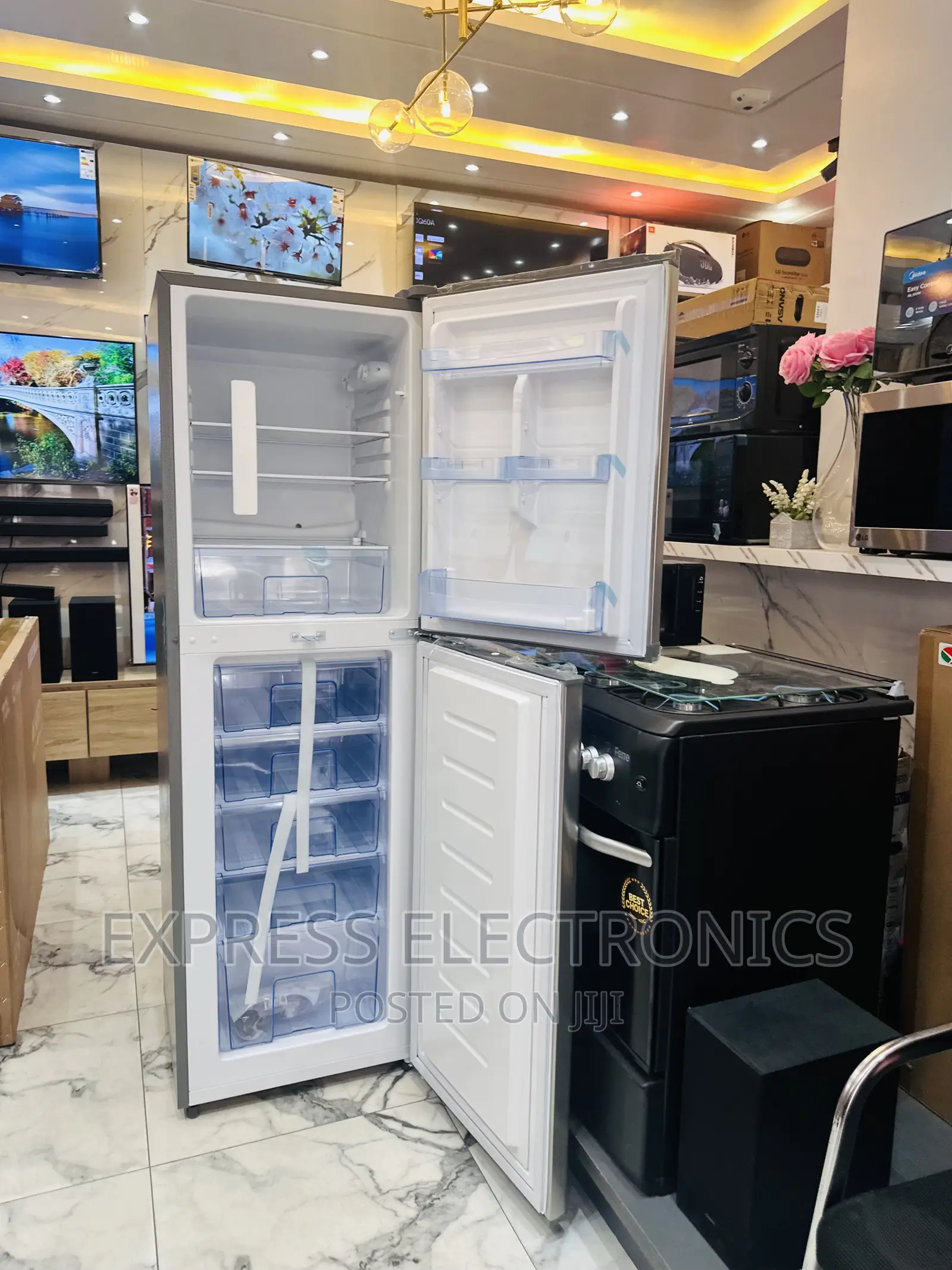 Newly Sealed PF-352B-2B Pearl Double Door Fridge