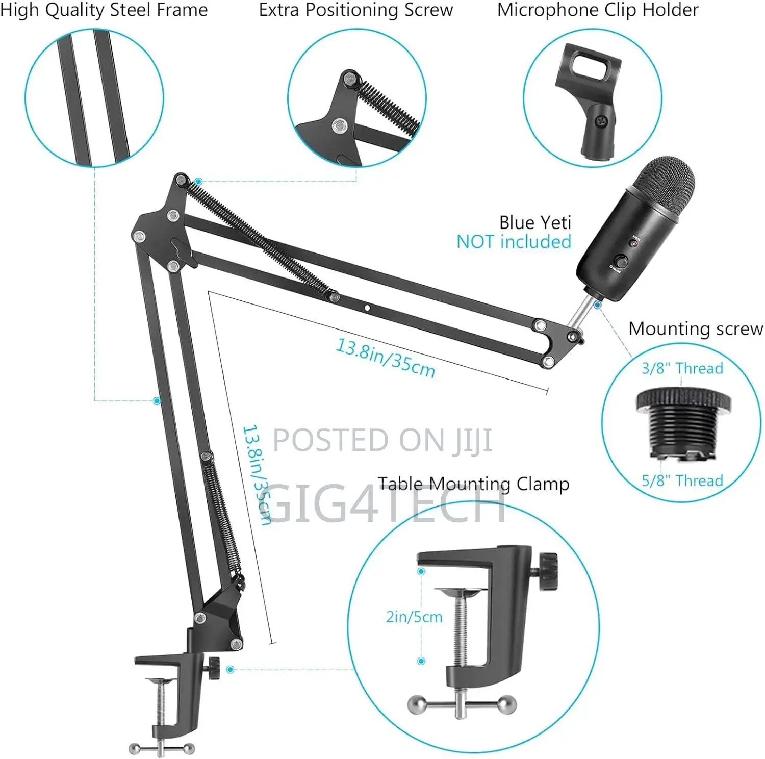 Desktop Mic Stand Microphone Boom Arm
