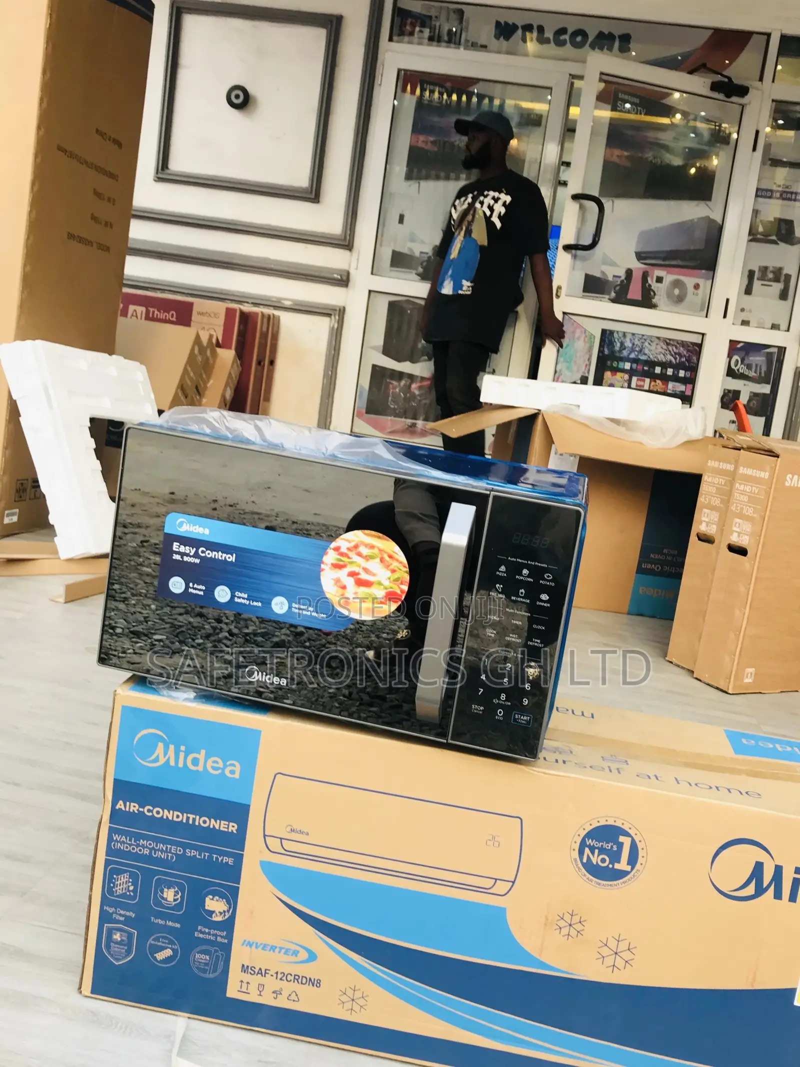 28 Liters Midea Electric Black EM9P032M Countertop Microwave