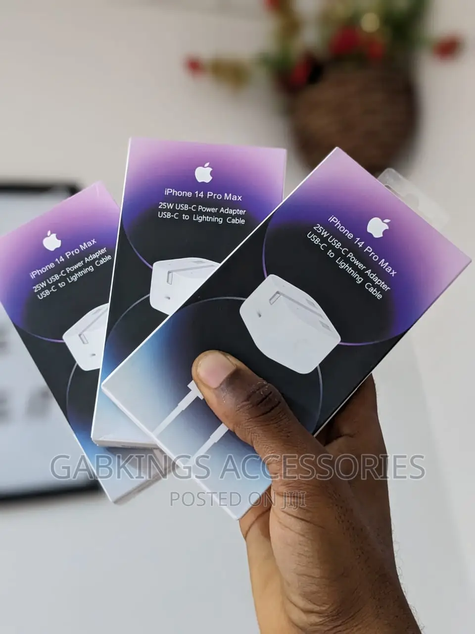 Apple 2- PIN 25 W Power Adapter +Type C Lightening Cable