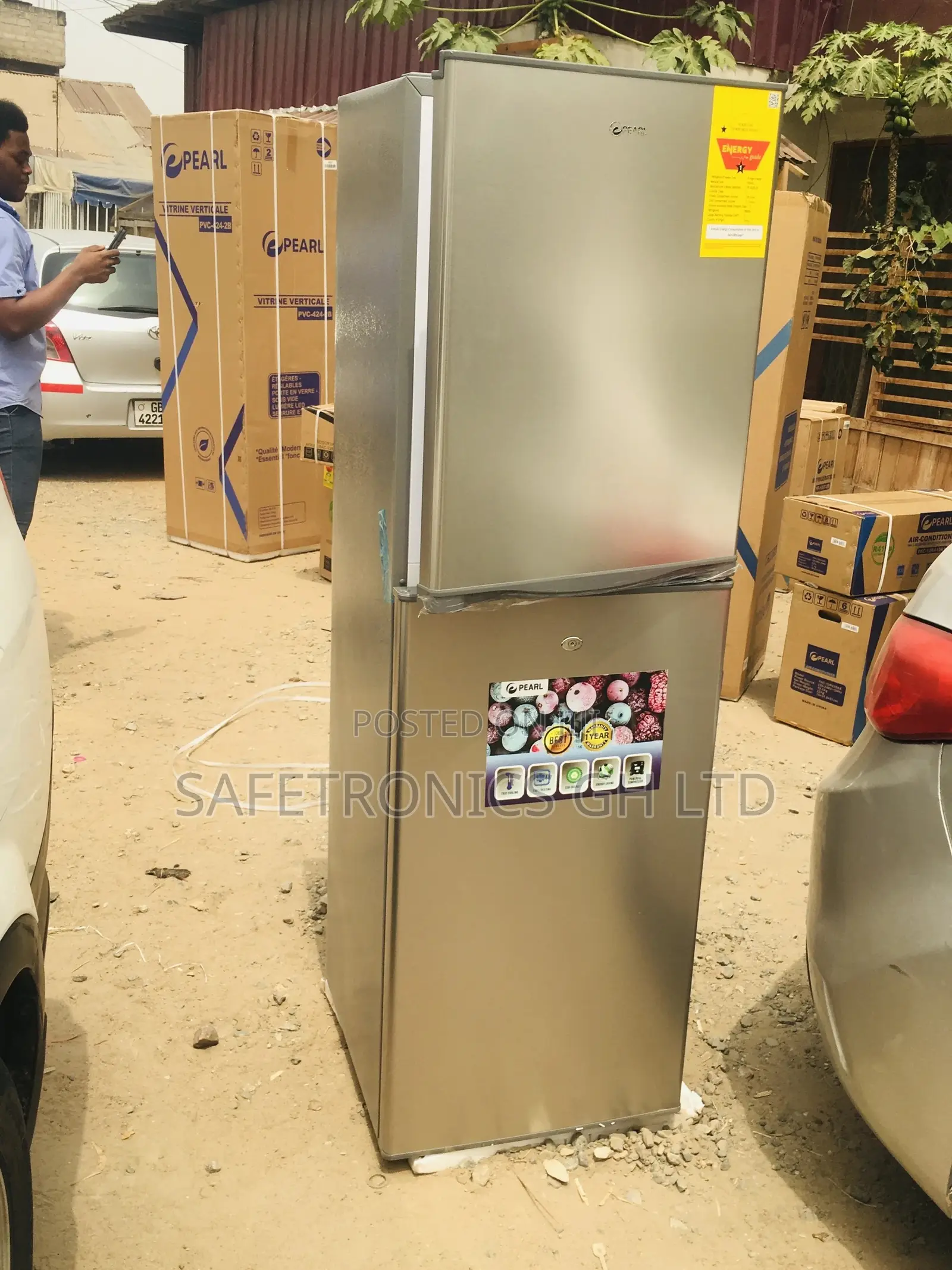 PF-350B Doubledoor Gray Topfreezer Pearl Electric Fridge