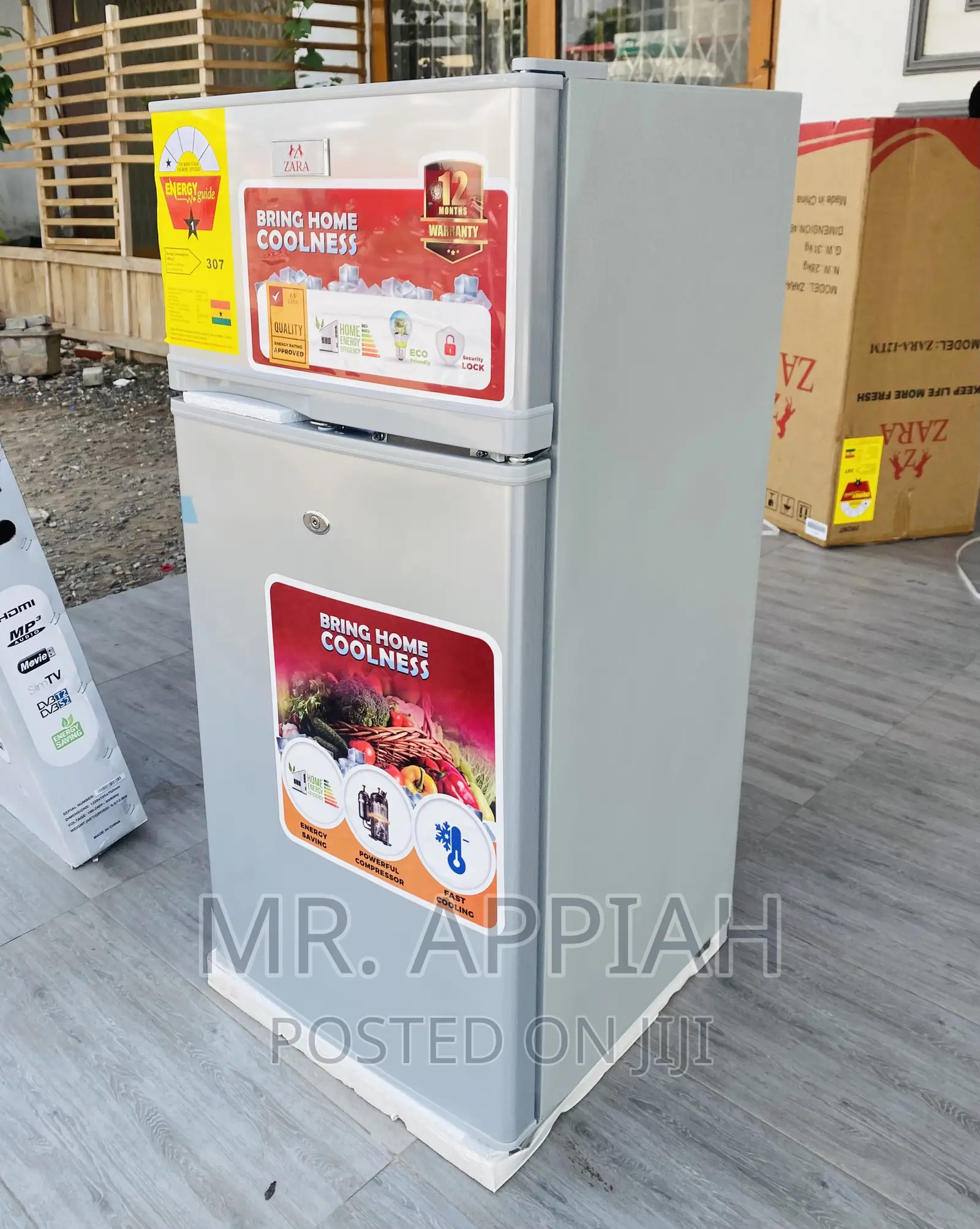 Energy Sufficient Zara 12TM 2 Door Electric Fridge,Gray.
