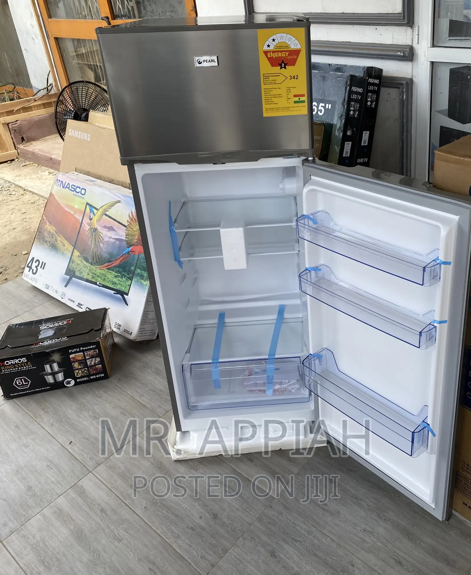 Quality Pearl PF-250 Double Door Electric Fridge,205L,Gray