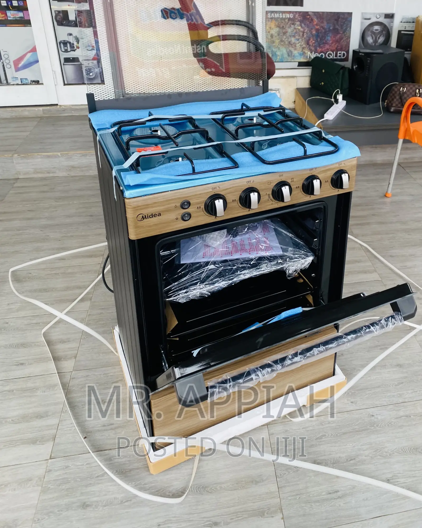 Authentic Midea 60x60 4 GasBurner With Glass Lid,BMG6060-Wd