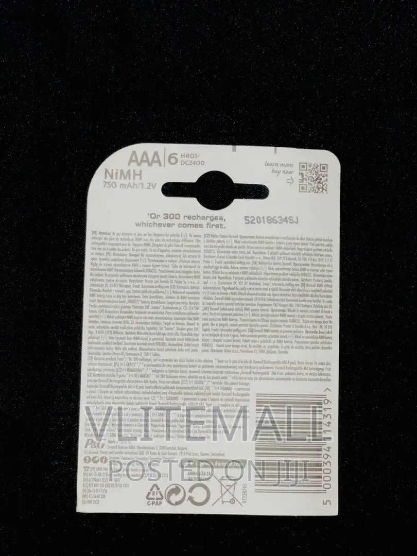 Duracell Aaa Rechargeable Batteries 5+1pack