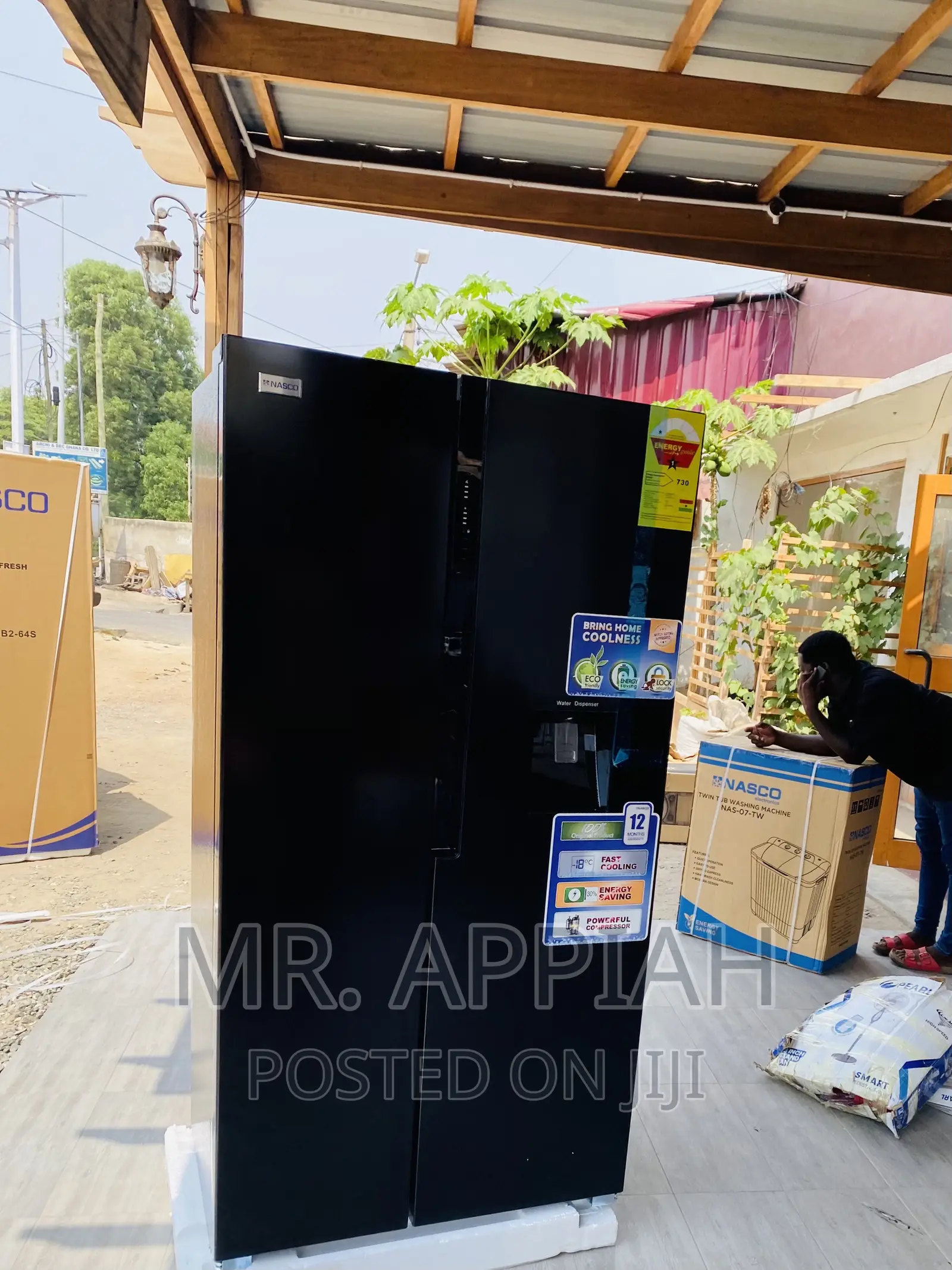 Original Nasco SideBy Side Electric Fridge(Black)Nassb2-64s