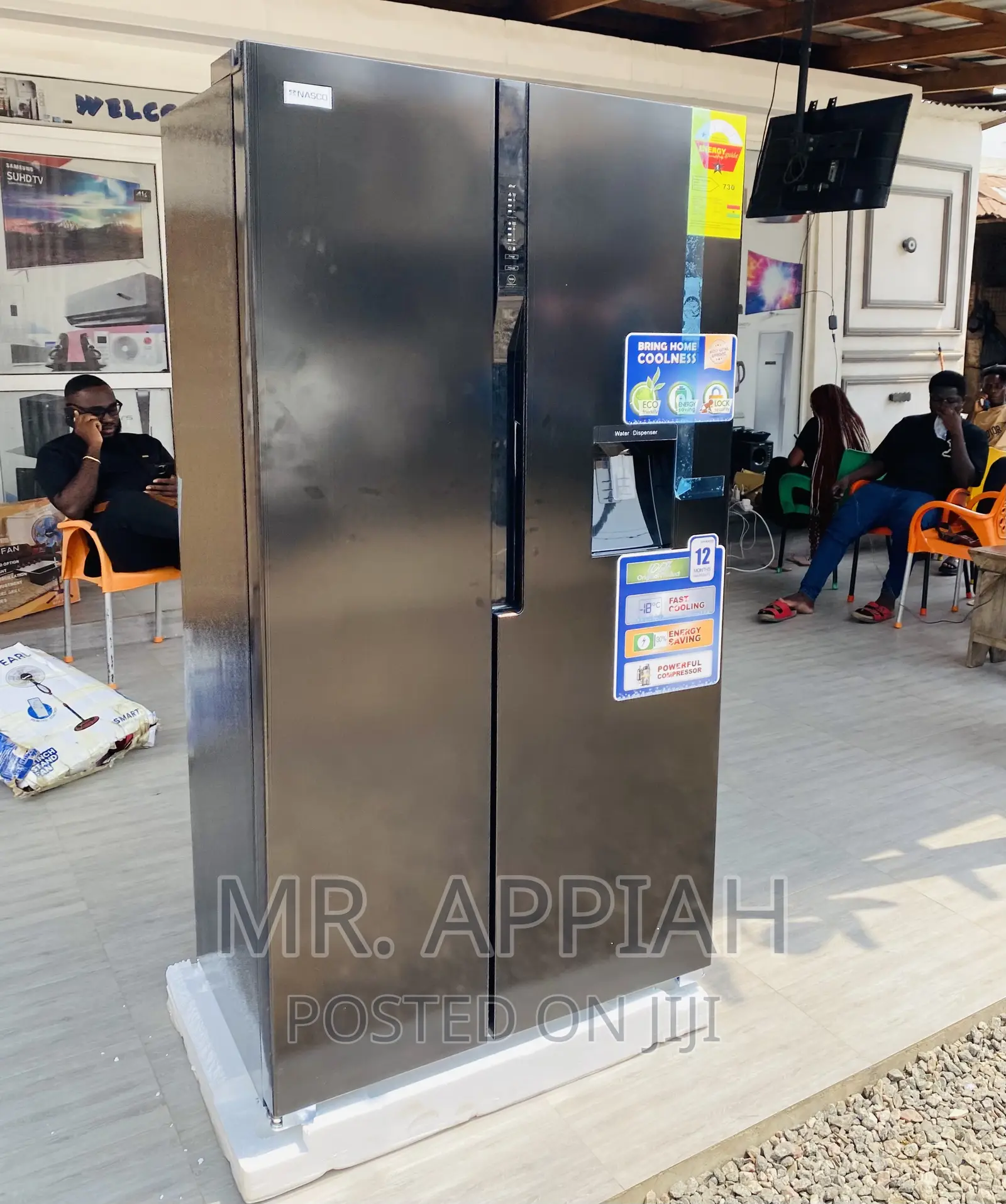 Fabulous NascoSide by Side Electric Fridge(Black)Nassb2-64s