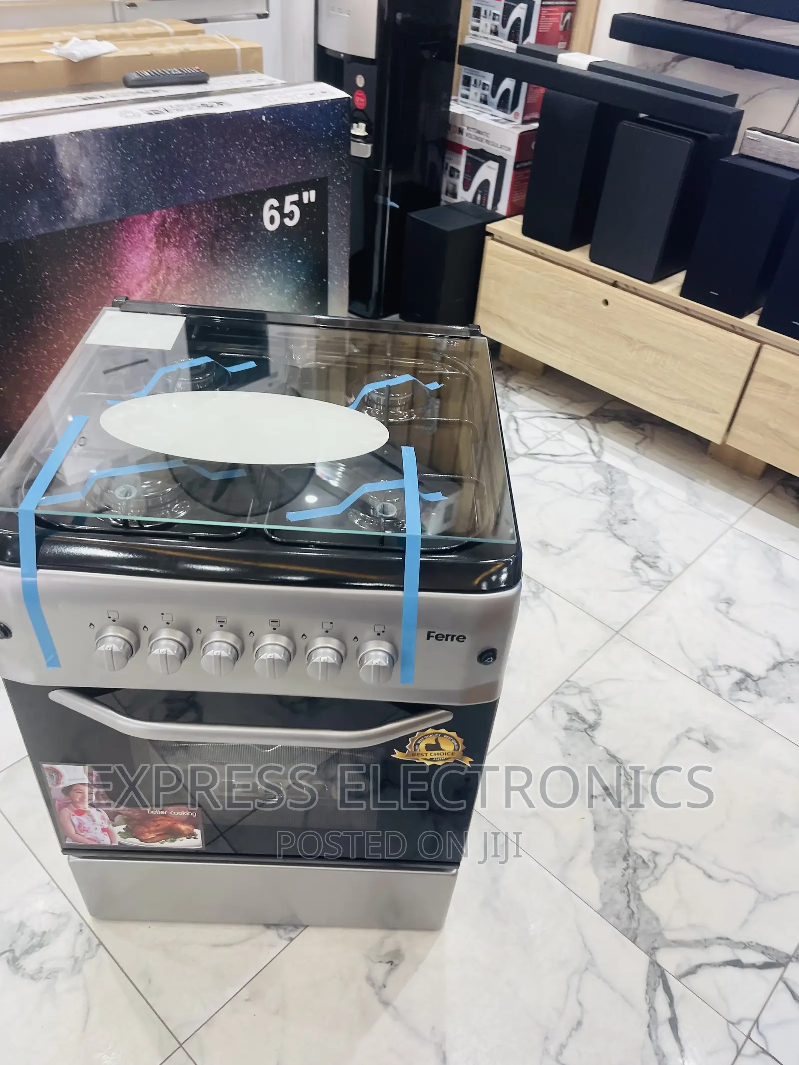 60/60 Stove Grey Oven Grill 4burner Rotisserie 