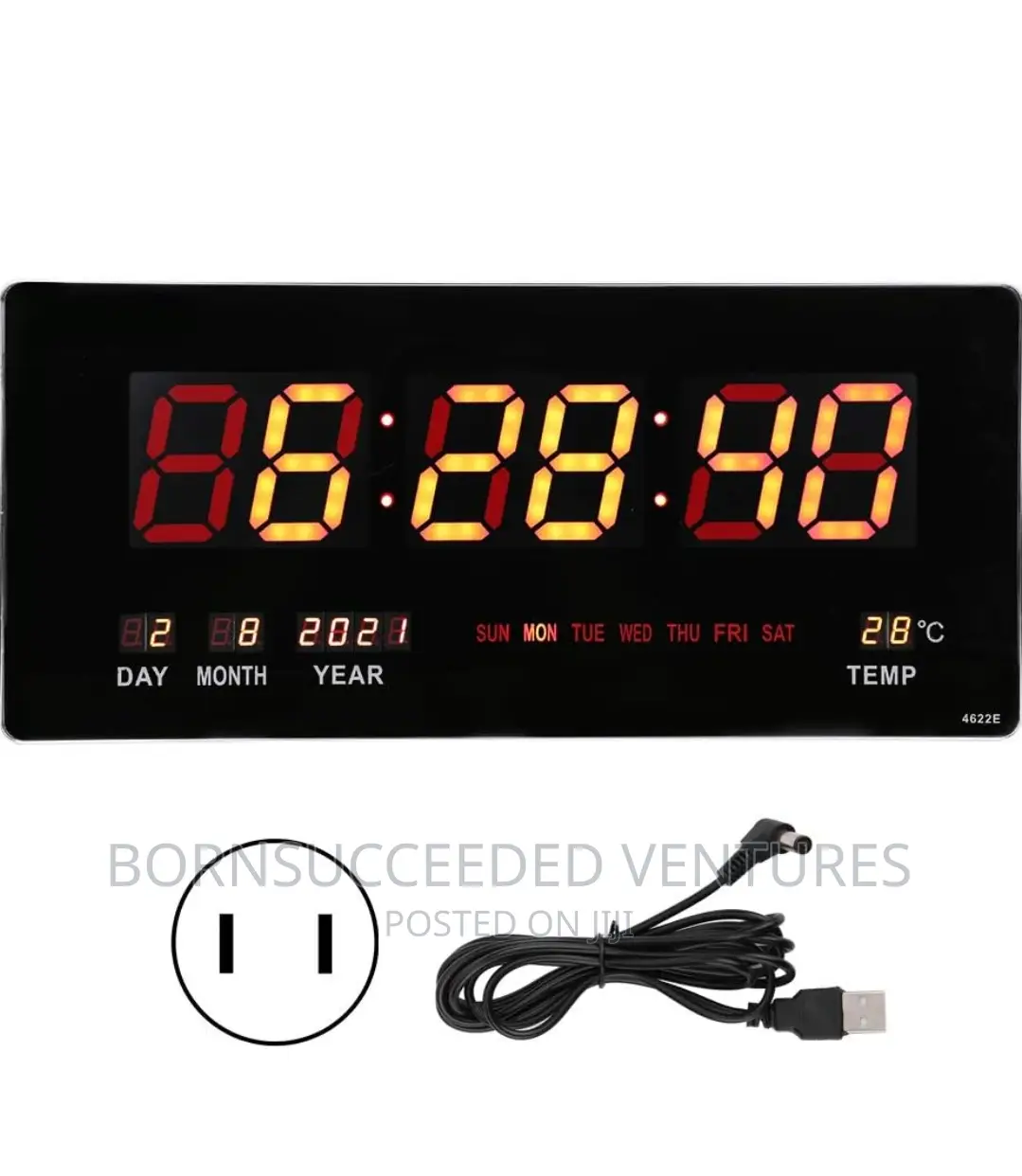 Digital LED Number Wall Clock, Electronic LED