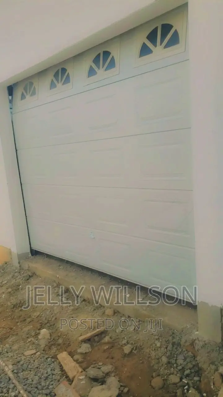Garage Door White Fanlight