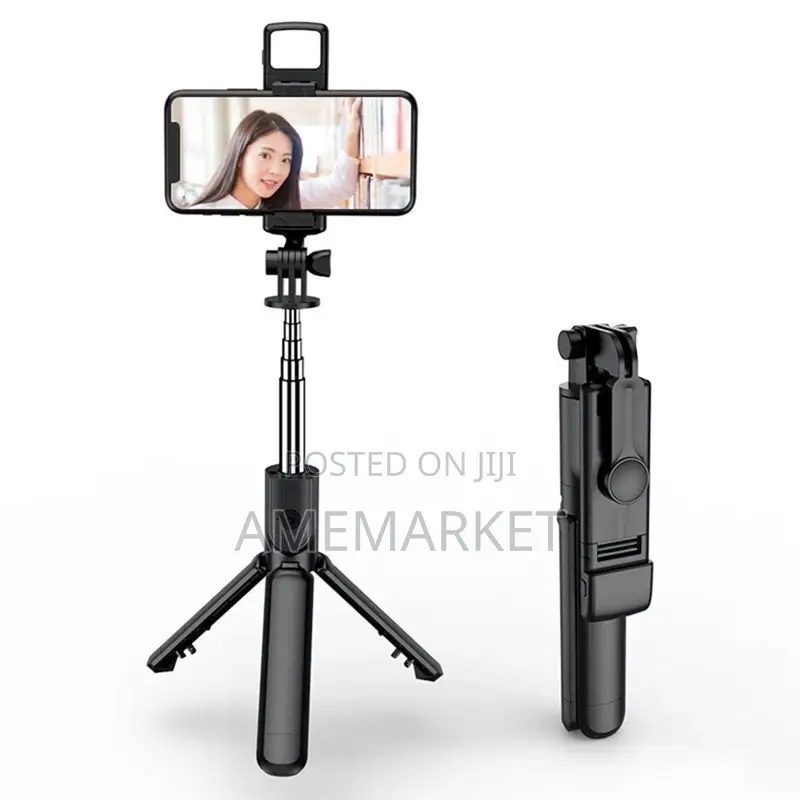 Phone Selfie Stick With Led Light Bluetooth Remote Control