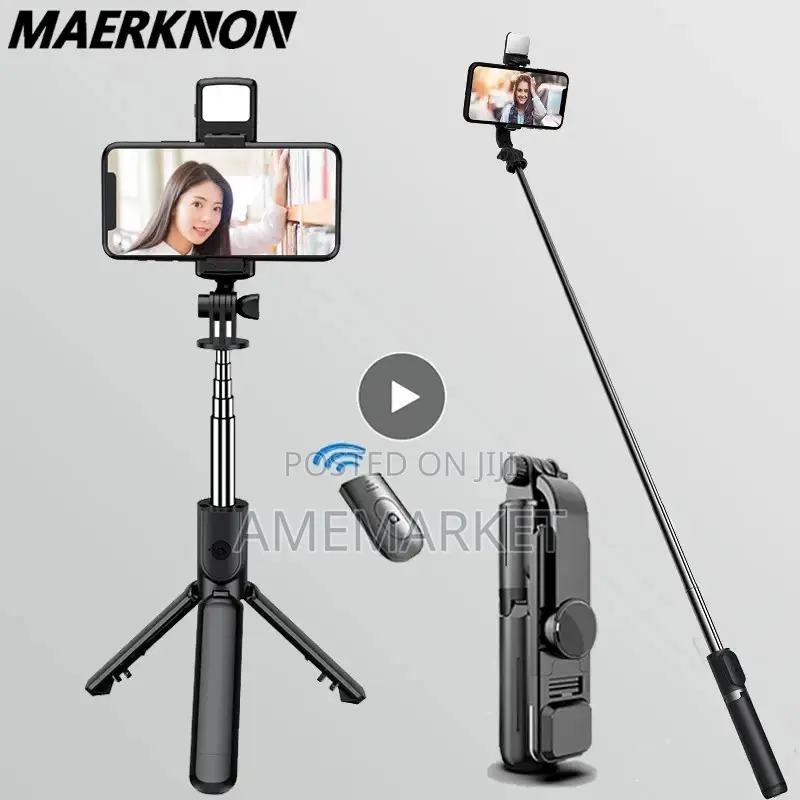Phone Selfie Stick With Led Light Bluetooth Remote Control