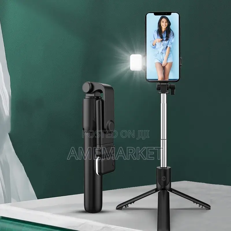 Phone Selfie Stick With Led Light Bluetooth Remote Control