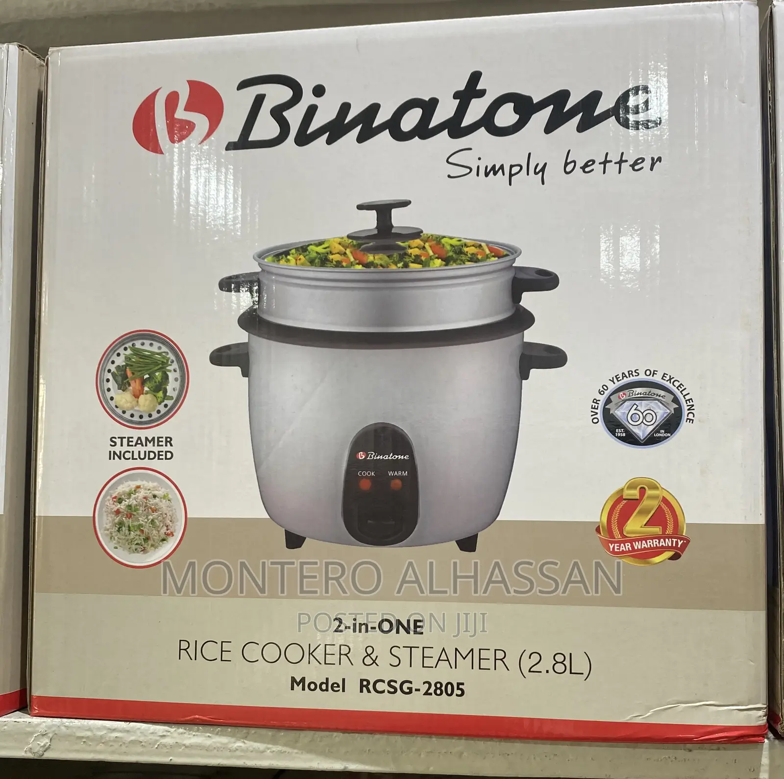 2.8L Binatone Rice Cooker