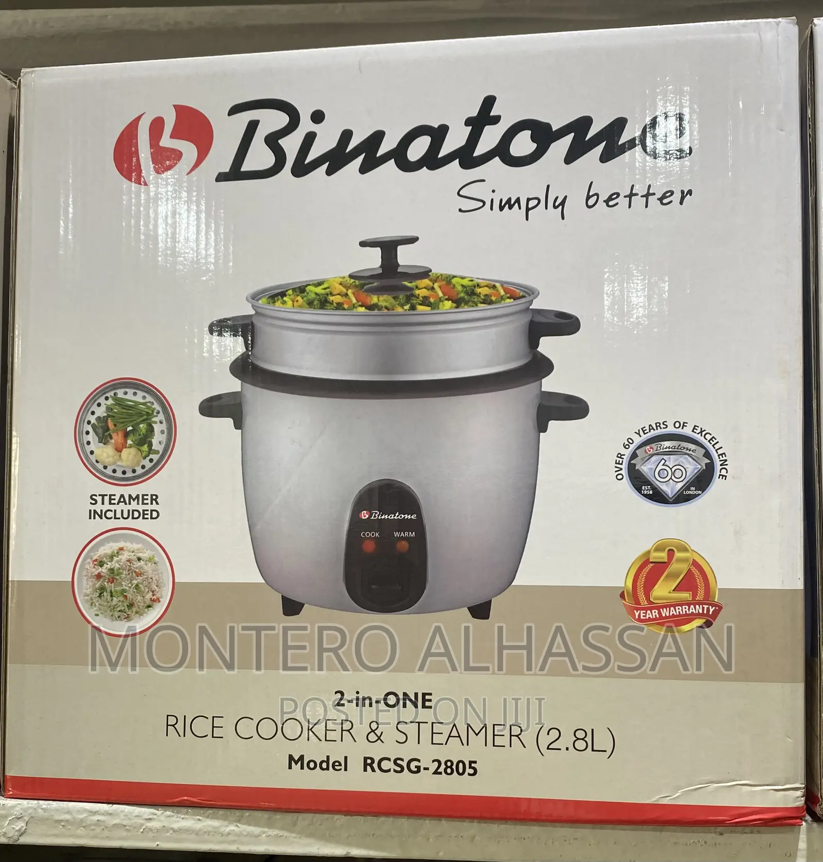 2.8L Binatone Rice Cooker