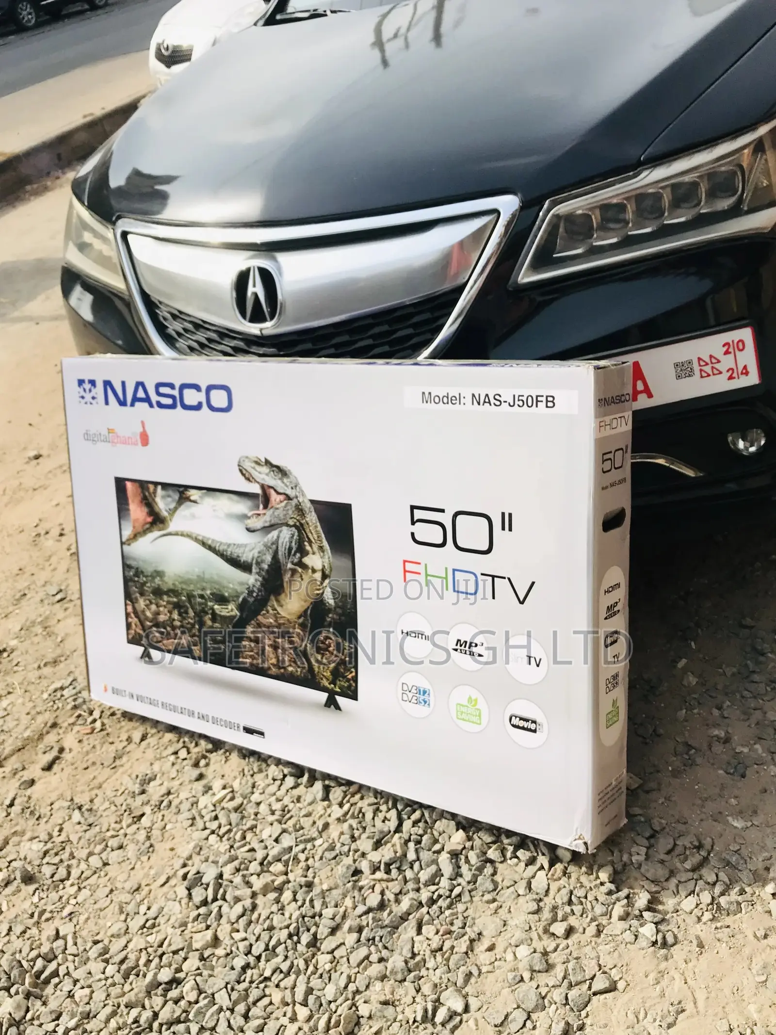 Digital Nasco Black Electric 50 Inches Glossy LED Full HD Tv